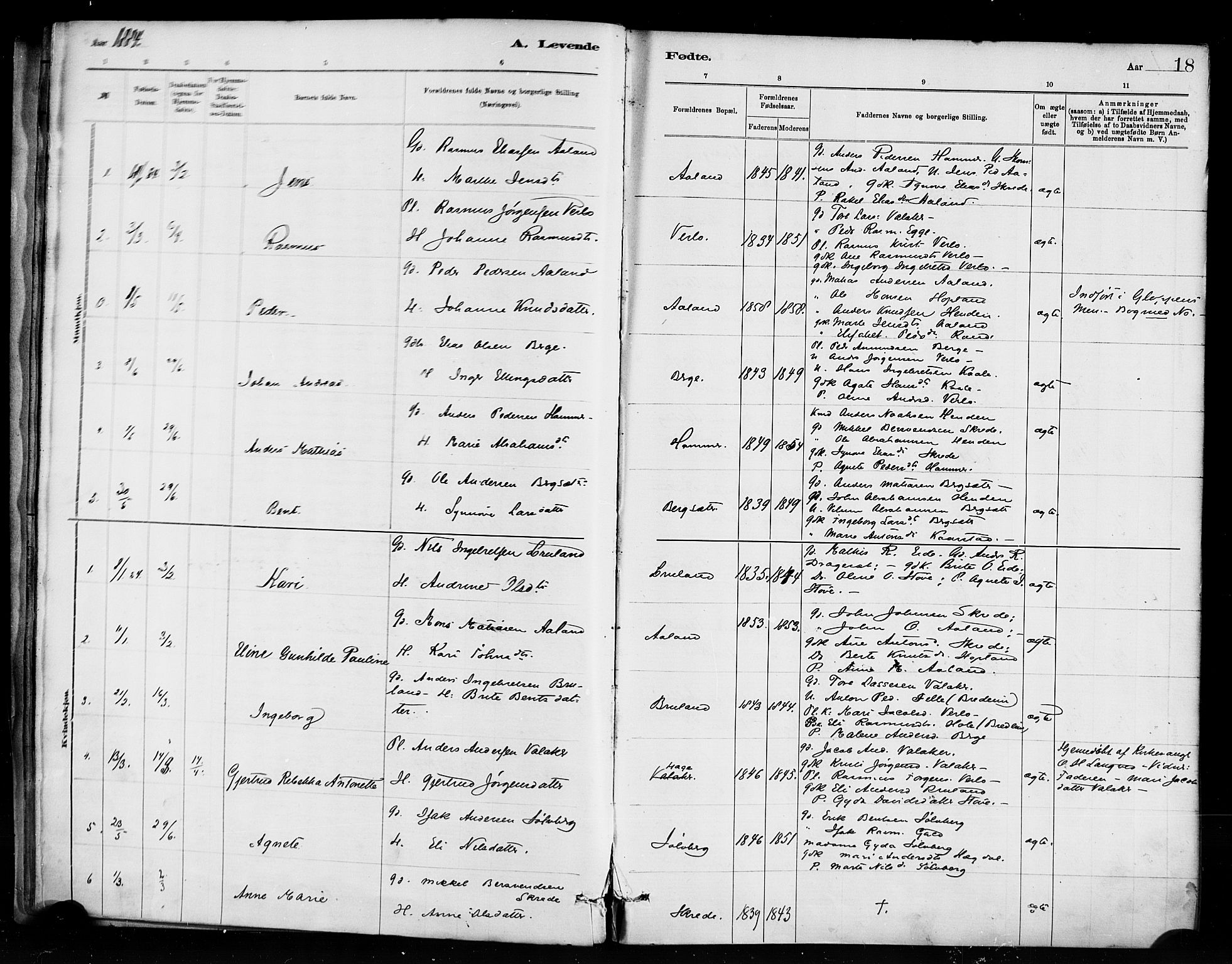 Innvik sokneprestembete, AV/SAB-A-80501: Parish register (official) no. D 1, 1879-1900, p. 18