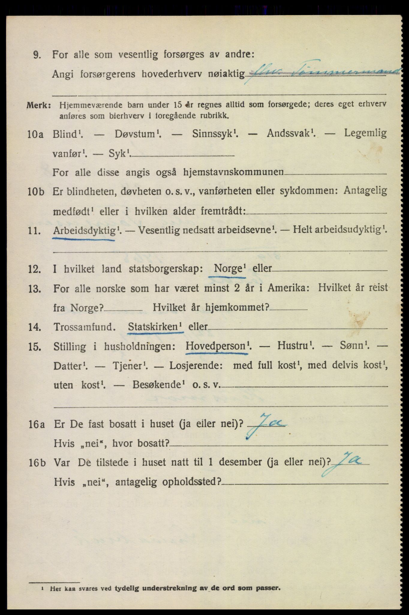 SAK, 1920 census for Fjære, 1920, p. 11084