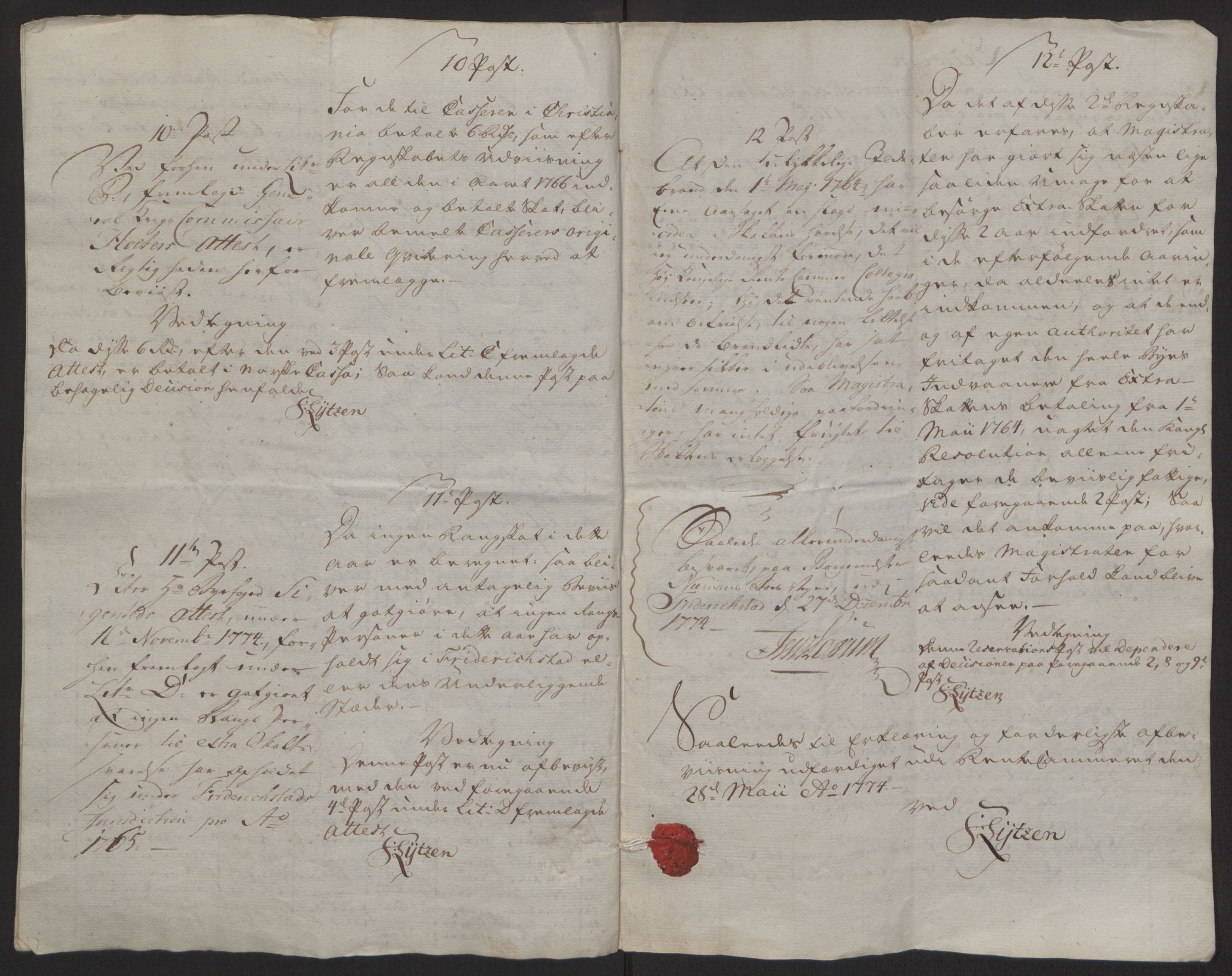 Rentekammeret inntil 1814, Reviderte regnskaper, Byregnskaper, AV/RA-EA-4066/R/Rb/L0029/0001: [B3] Kontribusjonsregnskap / Ekstraskatt, 1762-1772, p. 164