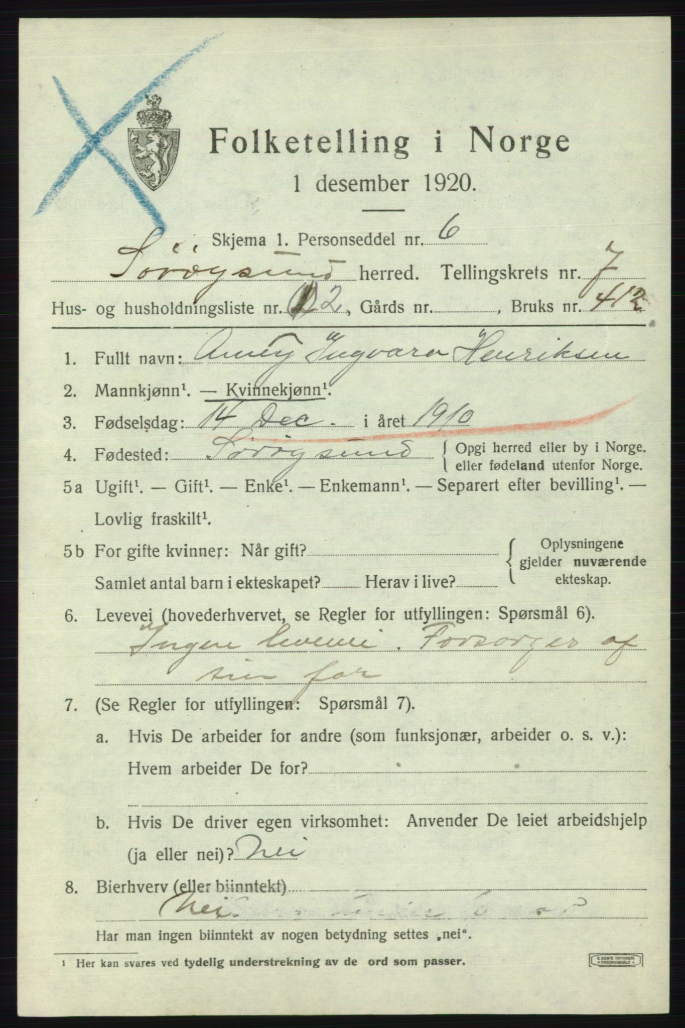 SATØ, 1920 census for Sørøysund rural district, 1920, p. 2806