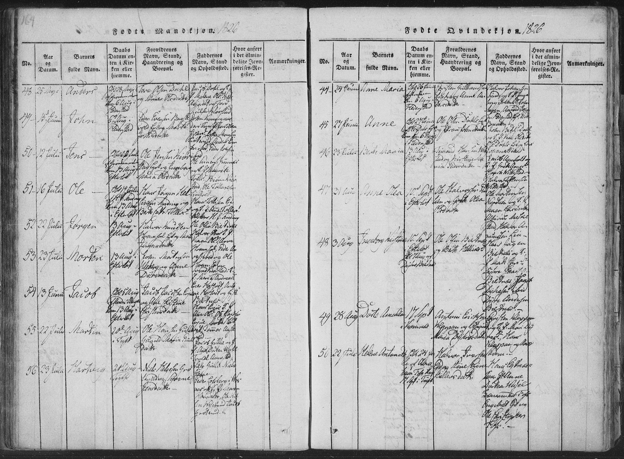 Sandsvær kirkebøker, AV/SAKO-A-244/F/Fa/L0004: Parish register (official) no. I 4, 1817-1839, p. 164-165