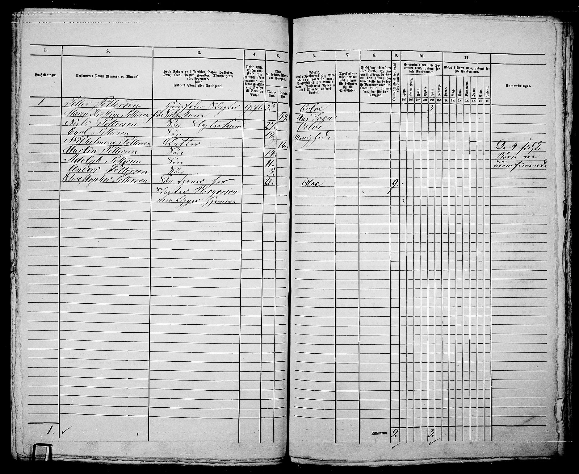 RA, 1865 census for Kristiania, 1865, p. 4261