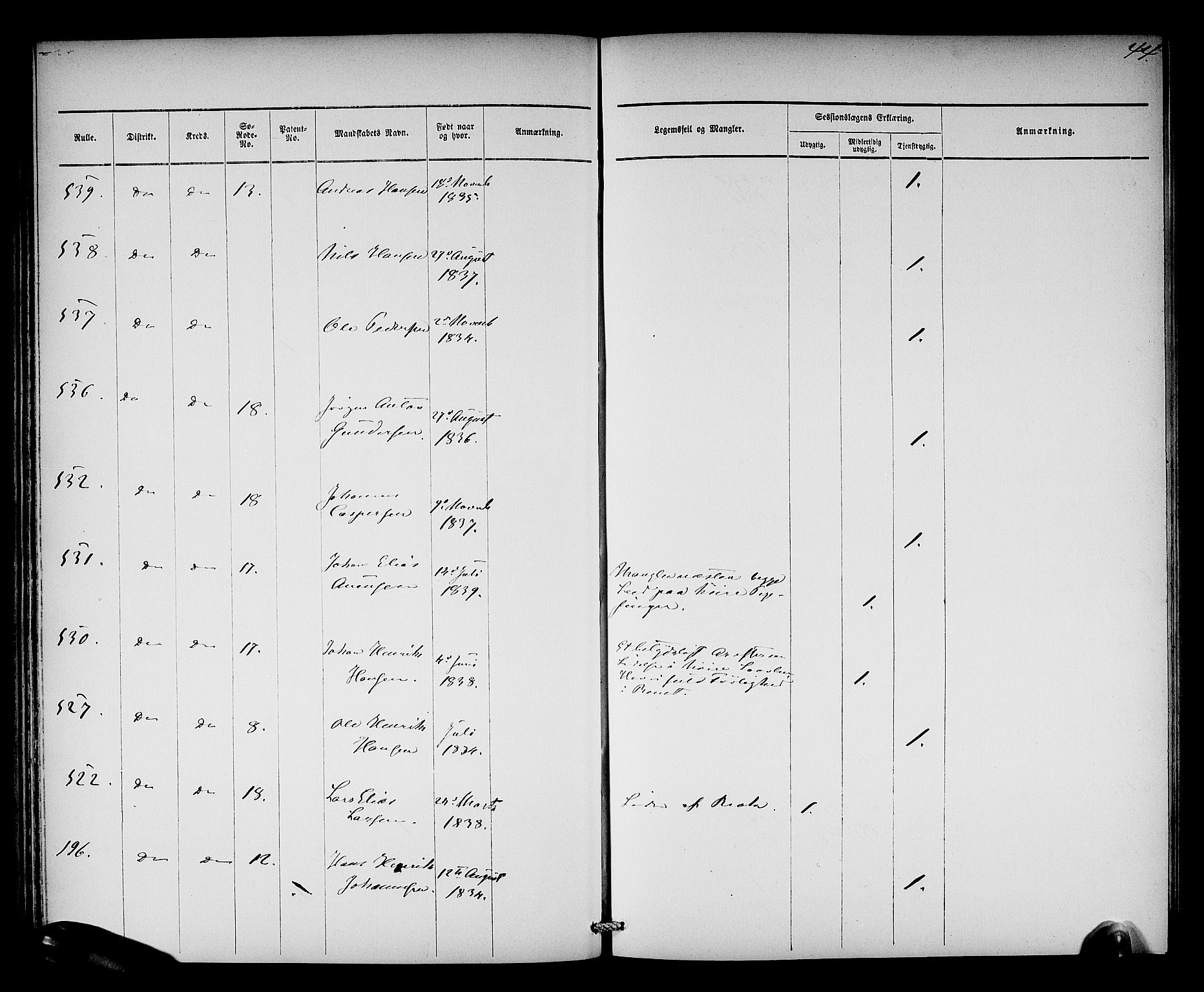 Oslo mønstringsdistrikt, AV/SAO-A-10569/L/La/L0001: Legevisitasjonsprotokoll, 1860-1873, p. 46