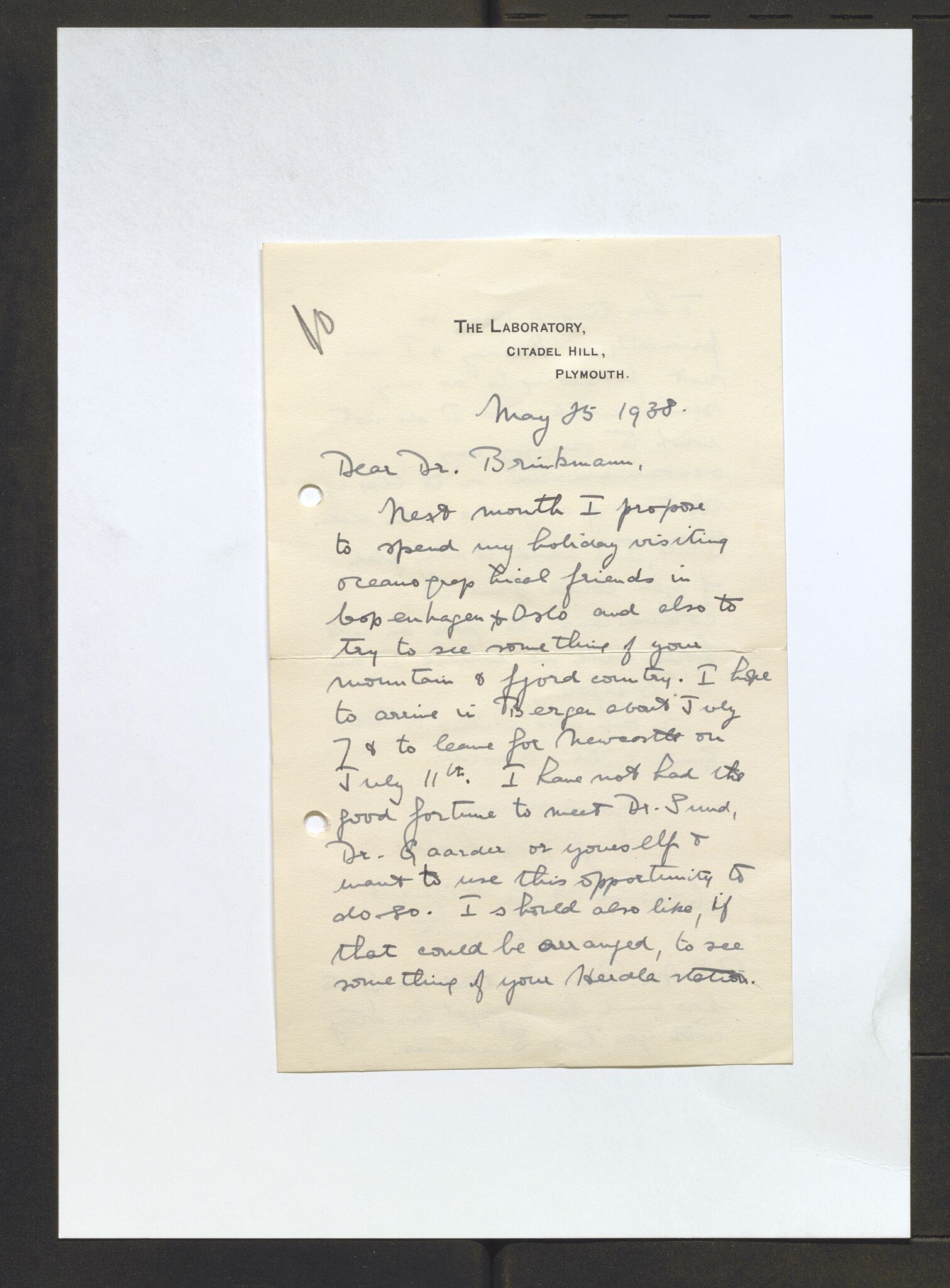 Bergens Museum, AV/SAB-A-17301/13/D/L0002: Korrespondanse , 1928-1940, p. 387