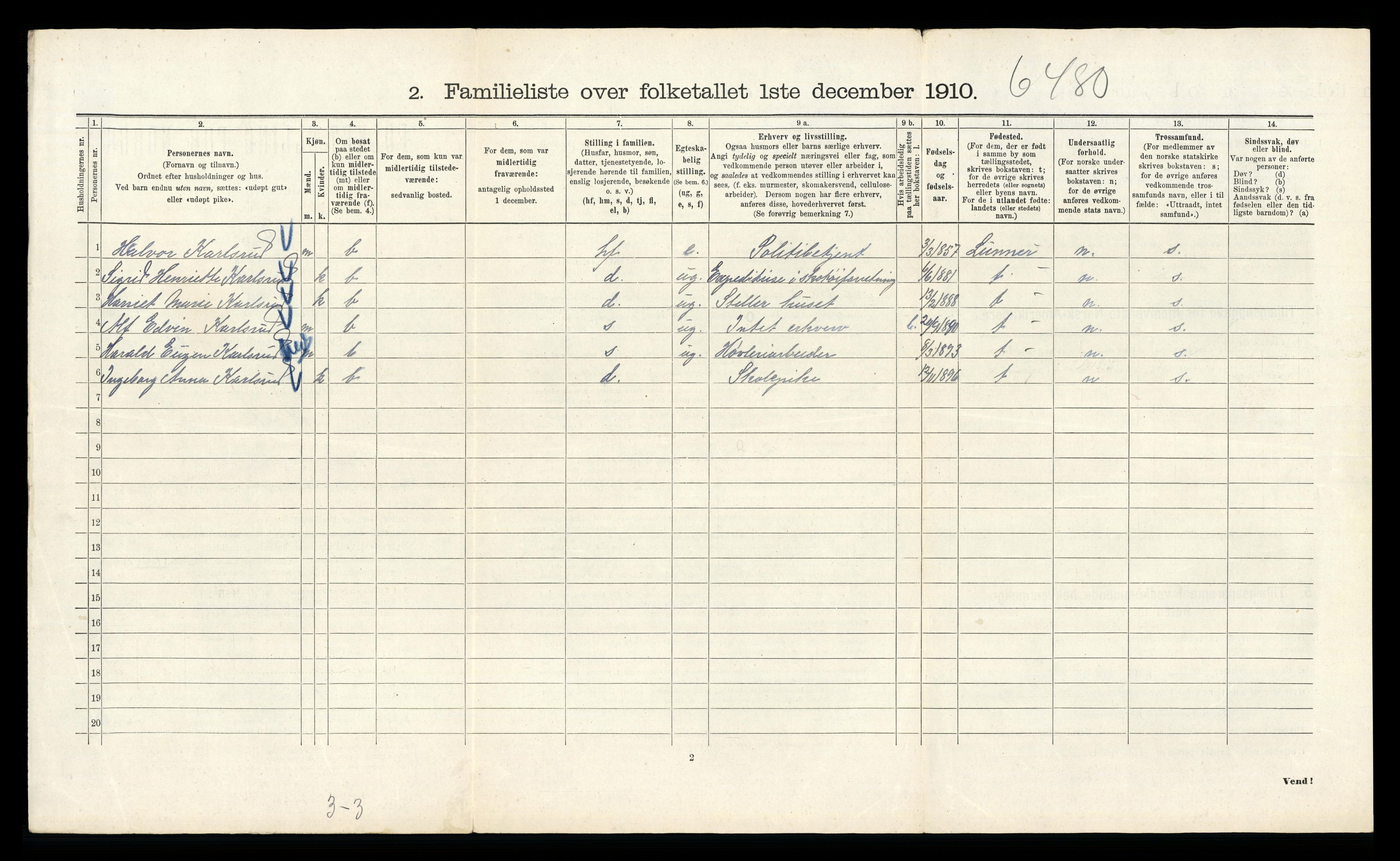 RA, 1910 census for Kristiania, 1910, p. 51124