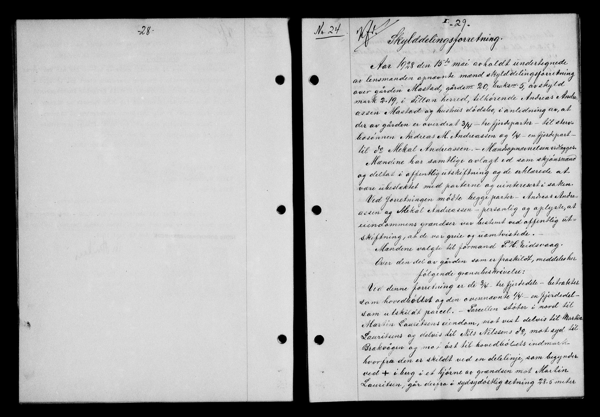 Hitra sorenskriveri, AV/SAT-A-0018/2/2C/2Ca/L0010: Mortgage book no. 10, 1928-1929, p. 28-29