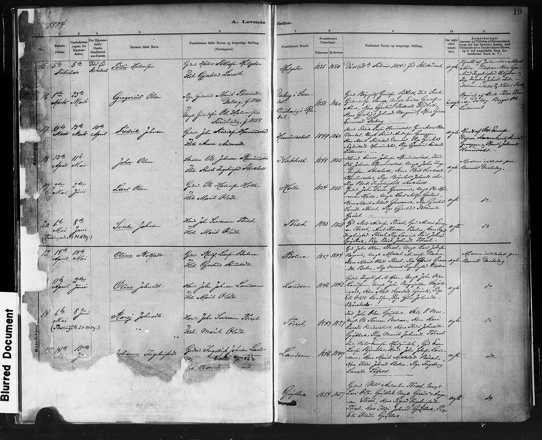 Ministerialprotokoller, klokkerbøker og fødselsregistre - Møre og Romsdal, AV/SAT-A-1454/598/L1069: Parish register (official) no. 598A03, 1882-1895, p. 19