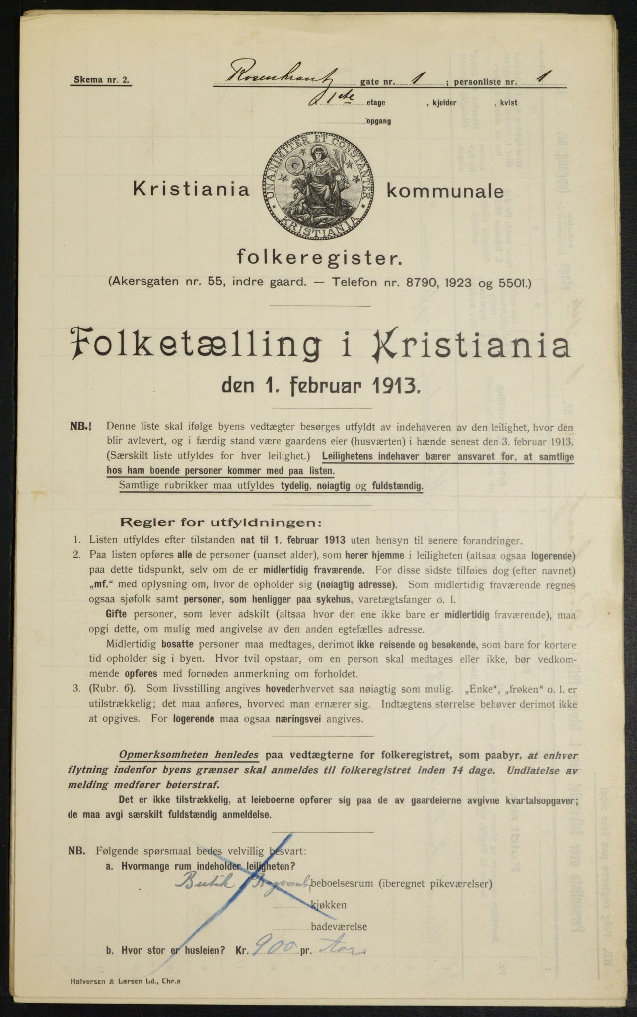 OBA, Municipal Census 1913 for Kristiania, 1913, p. 83803