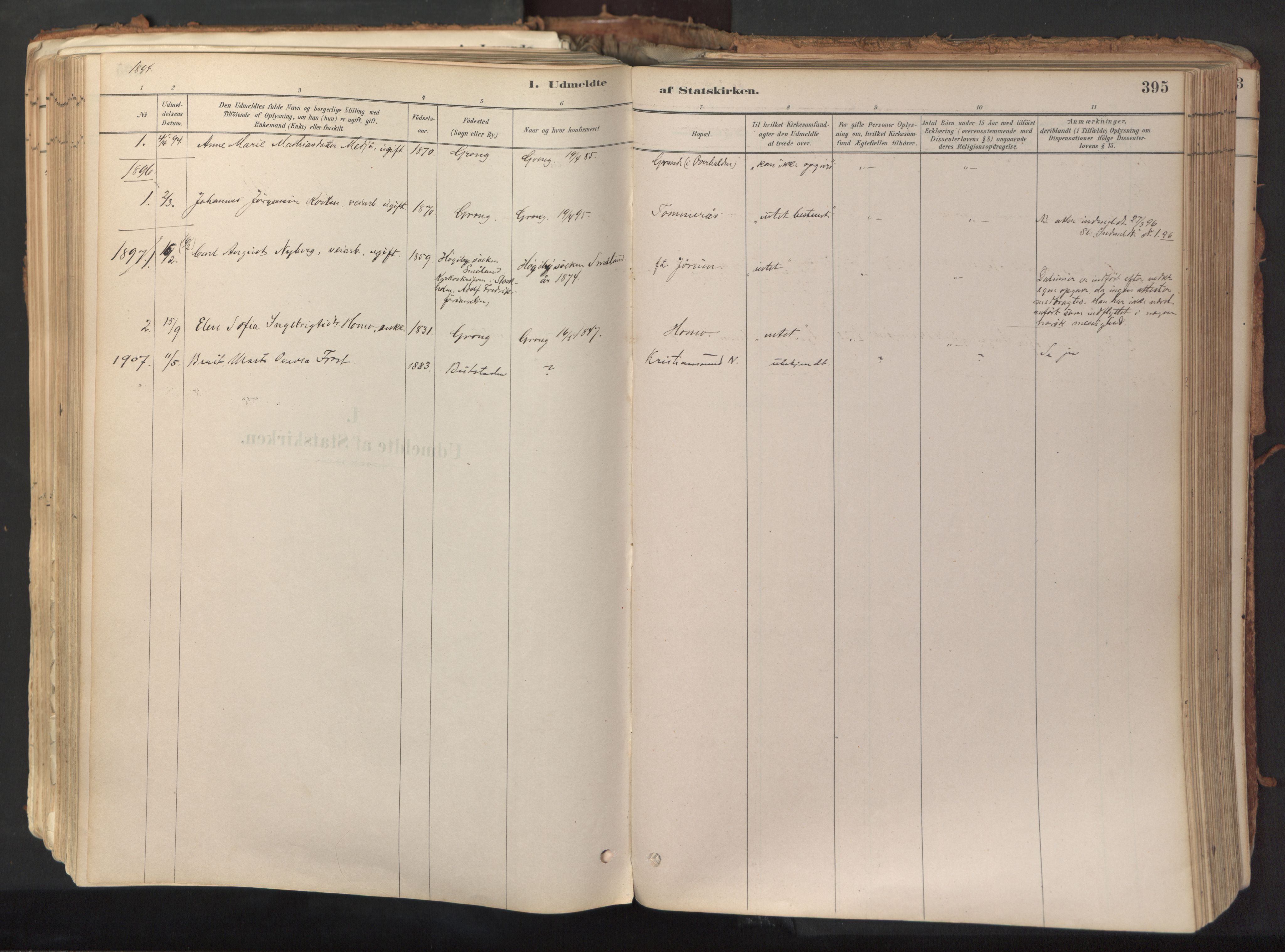 Ministerialprotokoller, klokkerbøker og fødselsregistre - Nord-Trøndelag, SAT/A-1458/758/L0519: Parish register (official) no. 758A04, 1880-1926, p. 395