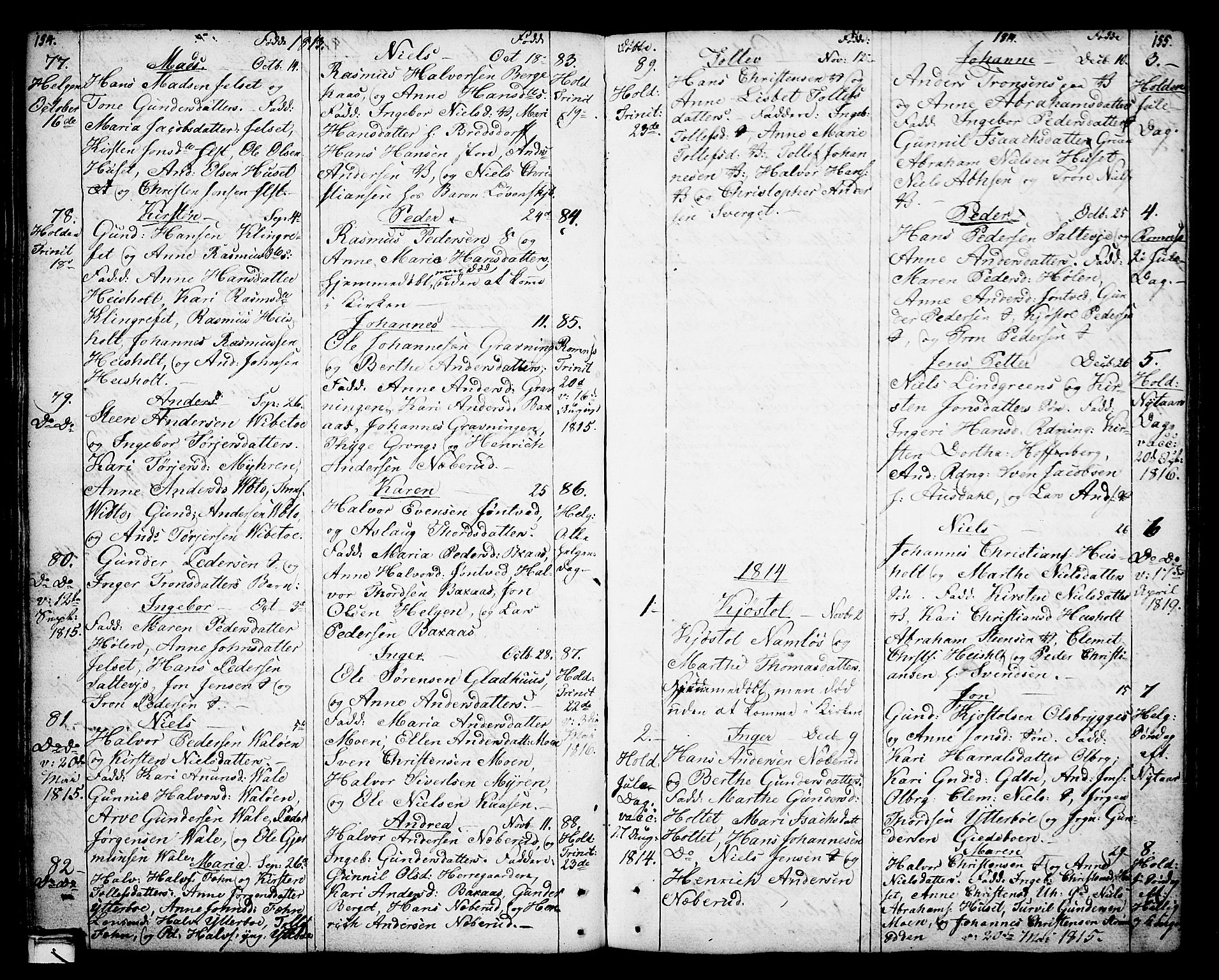 Holla kirkebøker, AV/SAKO-A-272/F/Fa/L0002: Parish register (official) no. 2, 1779-1814, p. 154-155