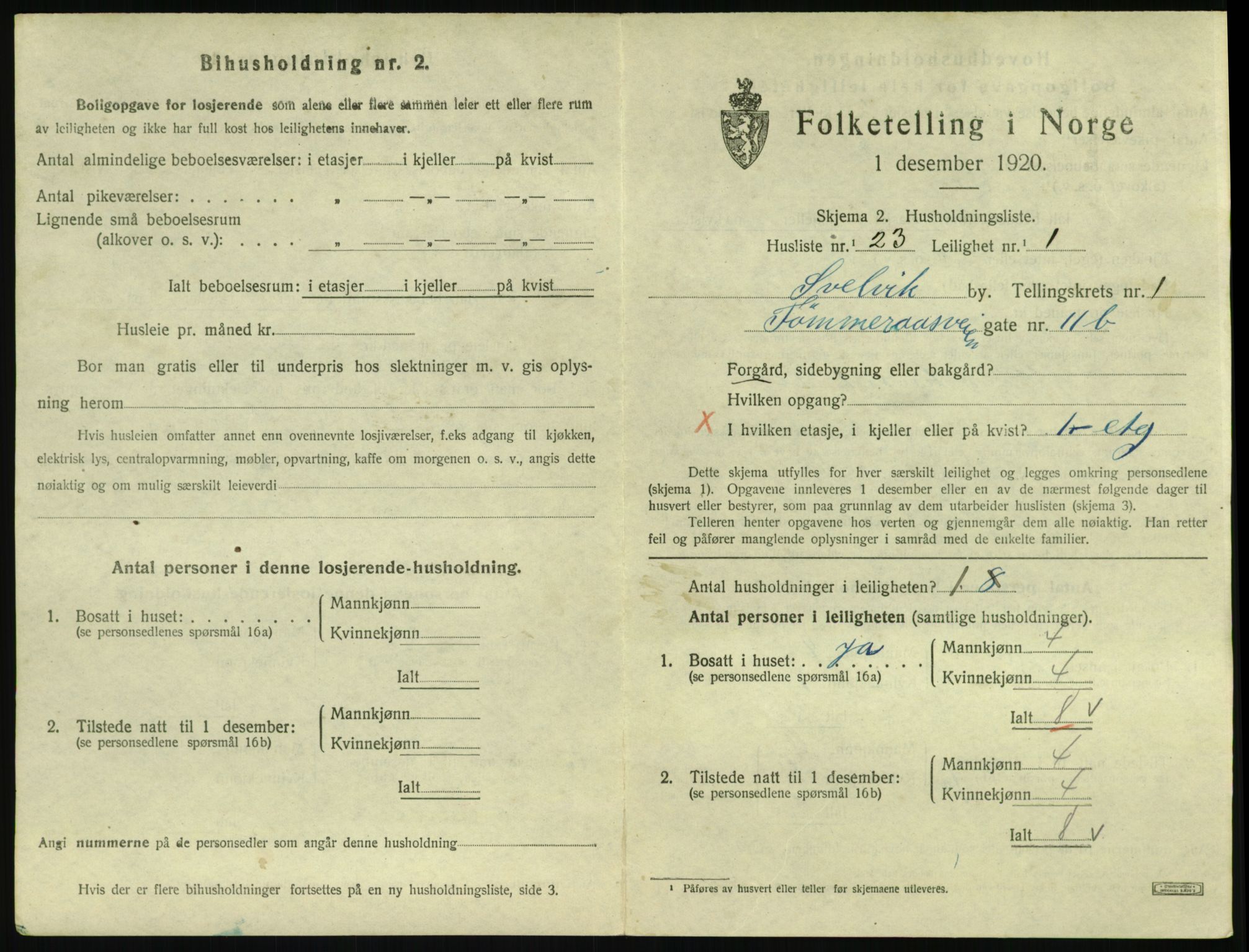 SAKO, 1920 census for Svelvik, 1920, p. 577