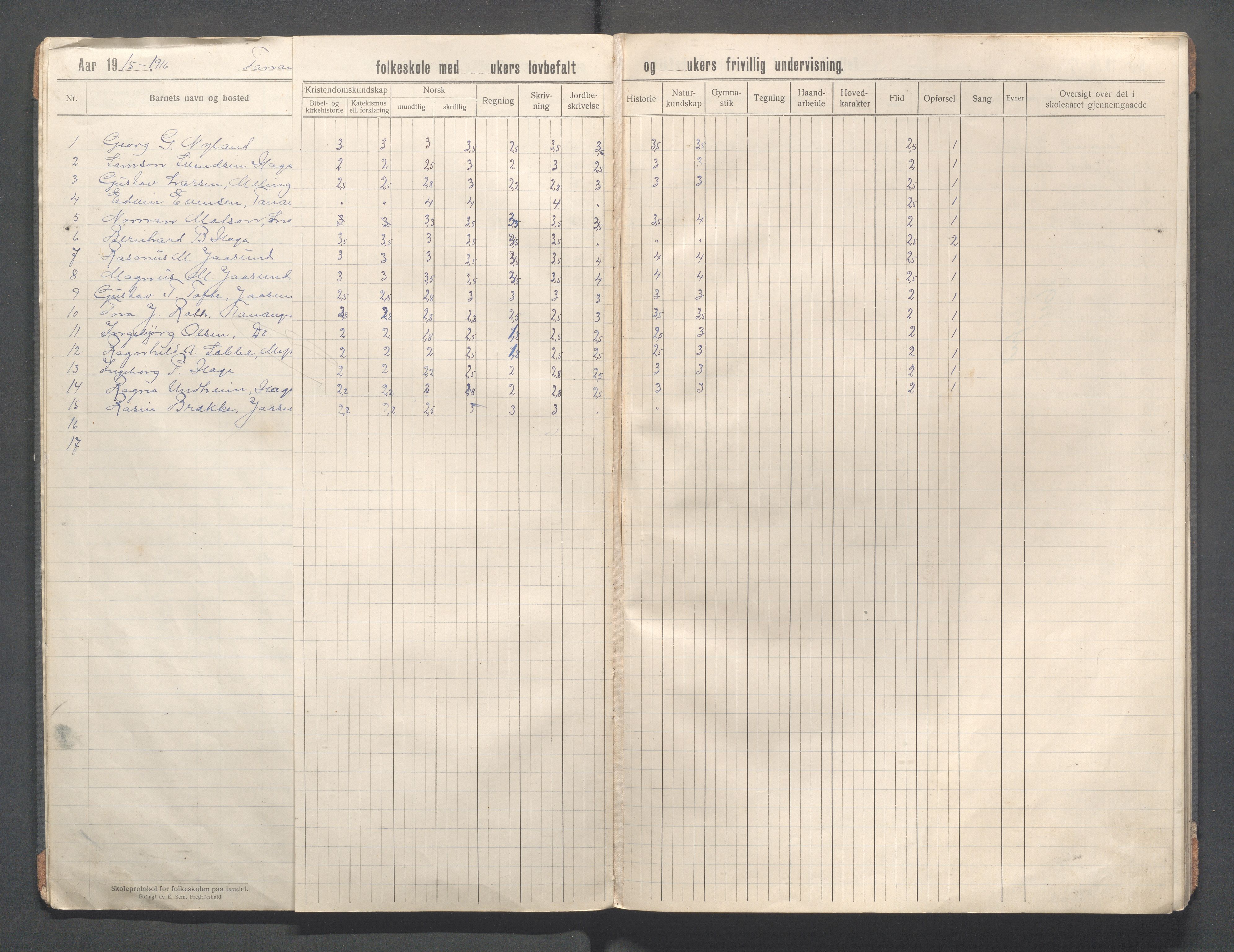 Håland kommune - Tananger skole, IKAR/K-102443/F/L0006: Skoleprotokoll, 1915-1920, p. 8