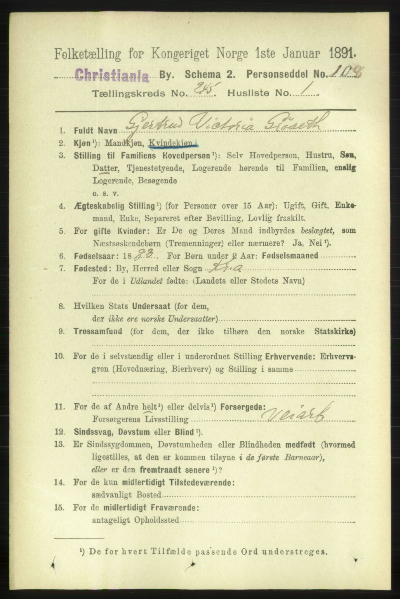 RA, 1891 census for 0301 Kristiania, 1891, p. 149242