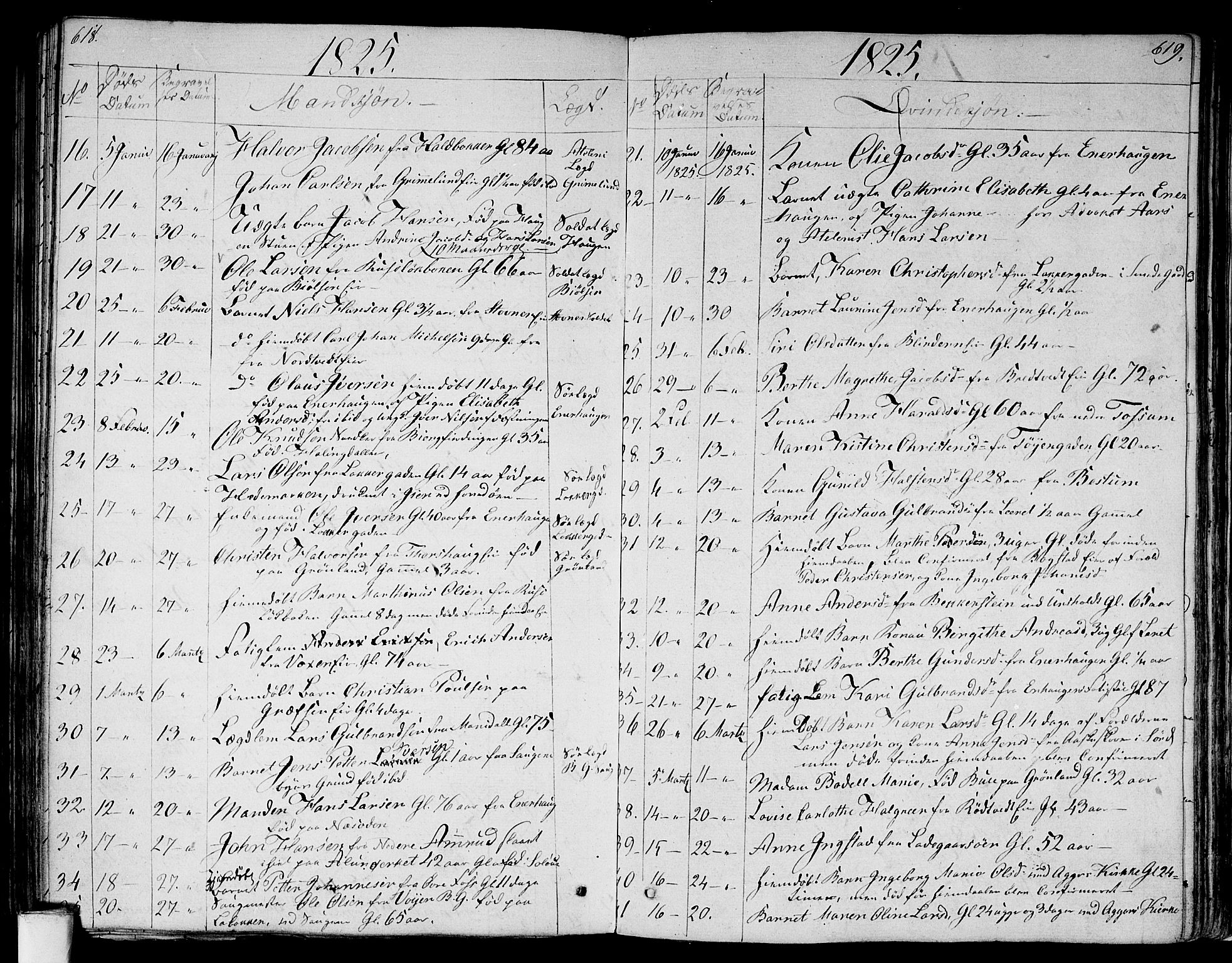 Aker prestekontor kirkebøker, AV/SAO-A-10861/G/L0004: Parish register (copy) no. 4, 1819-1829, p. 618-619