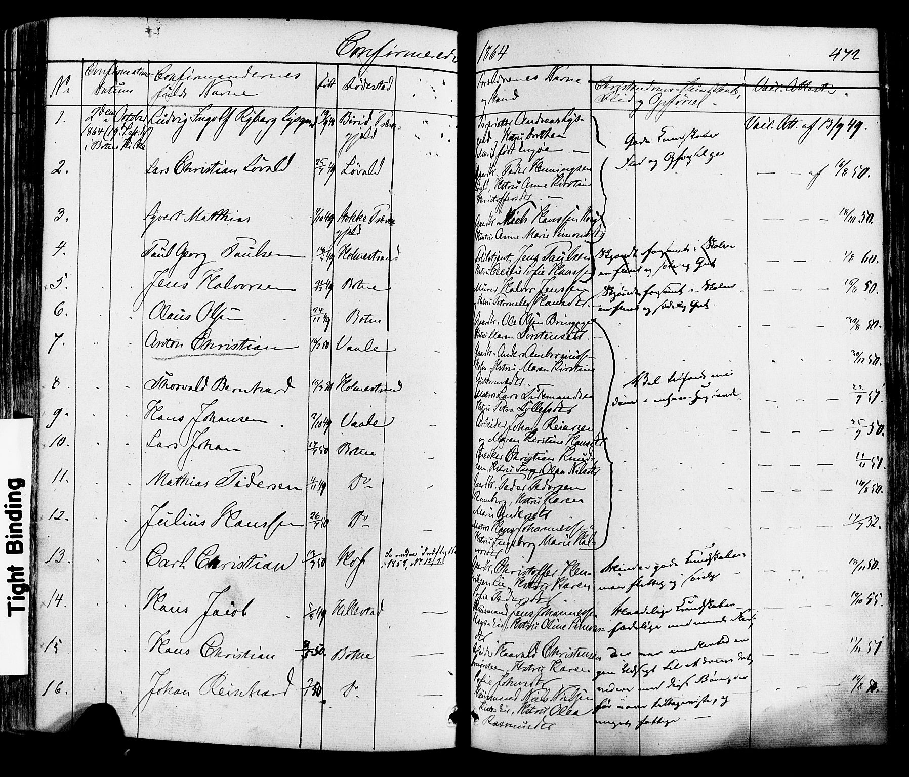 Botne kirkebøker, AV/SAKO-A-340/F/Fa/L0006: Parish register (official) no. I 6, 1836-1877, p. 472