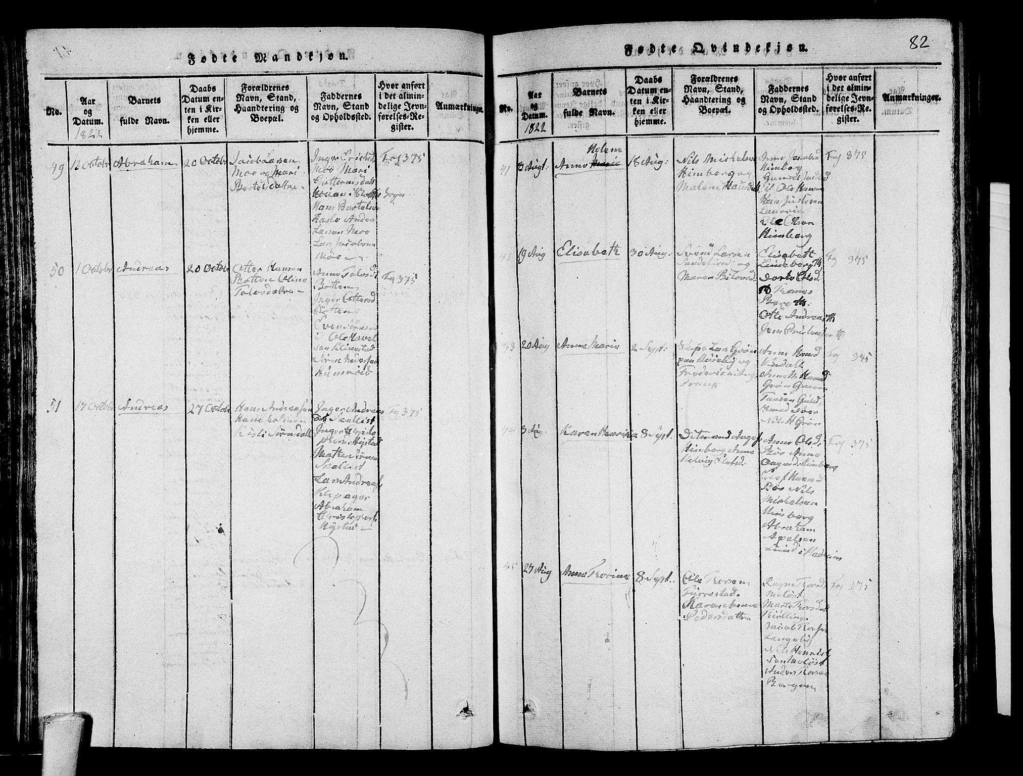 Sandar kirkebøker, SAKO/A-243/G/Ga/L0001: Parish register (copy) no. 1, 1814-1835, p. 82