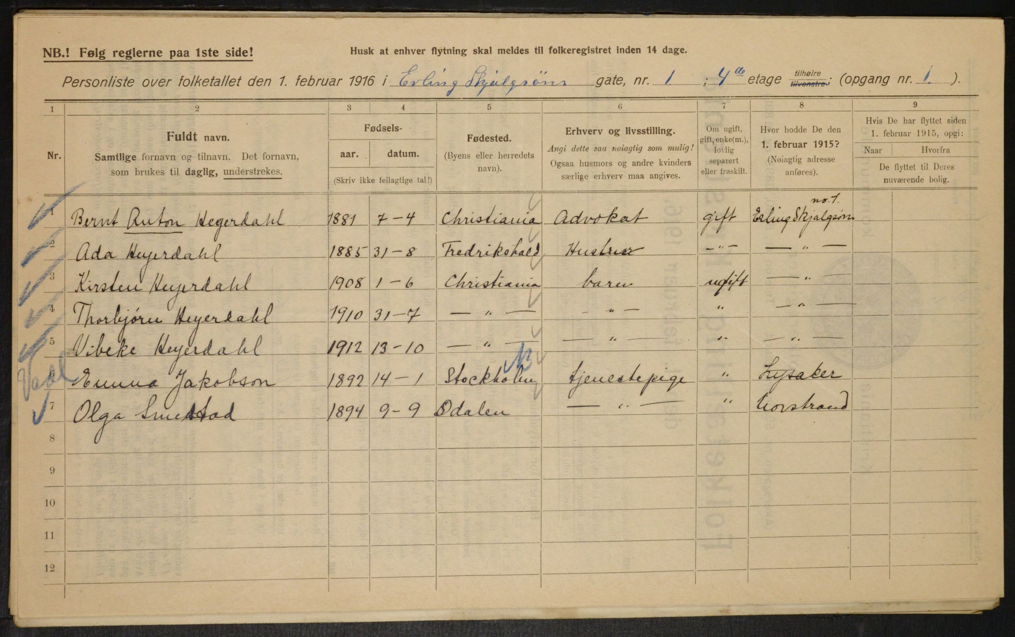 OBA, Municipal Census 1916 for Kristiania, 1916, p. 22412