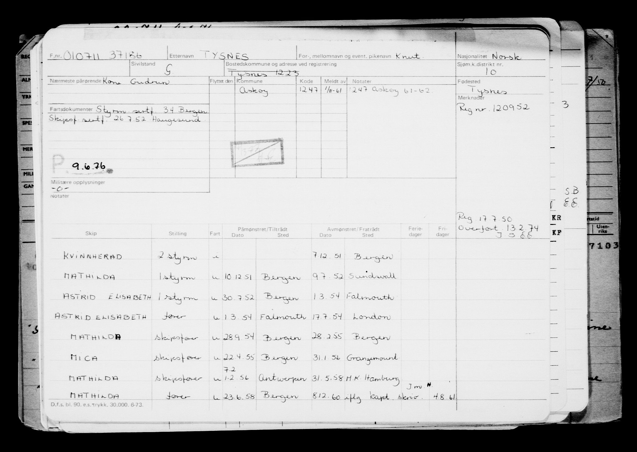 Direktoratet for sjømenn, AV/RA-S-3545/G/Gb/L0098: Hovedkort, 1911, p. 23