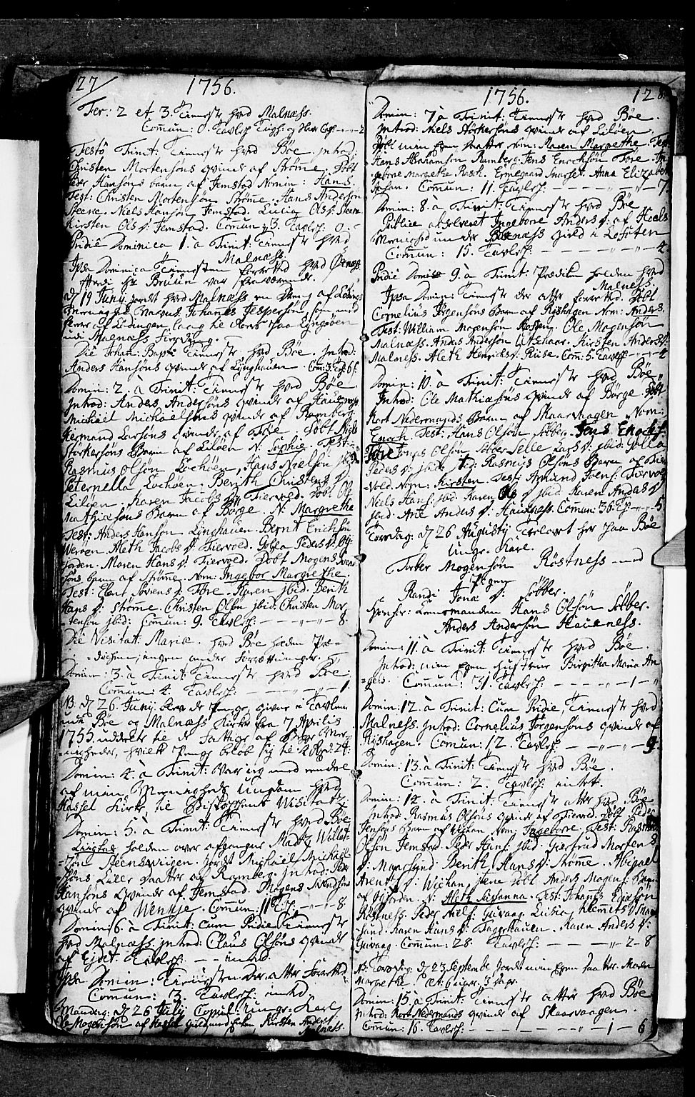Ministerialprotokoller, klokkerbøker og fødselsregistre - Nordland, AV/SAT-A-1459/891/L1296: Parish register (official) no. 891A01, 1741-1784, p. 127-128