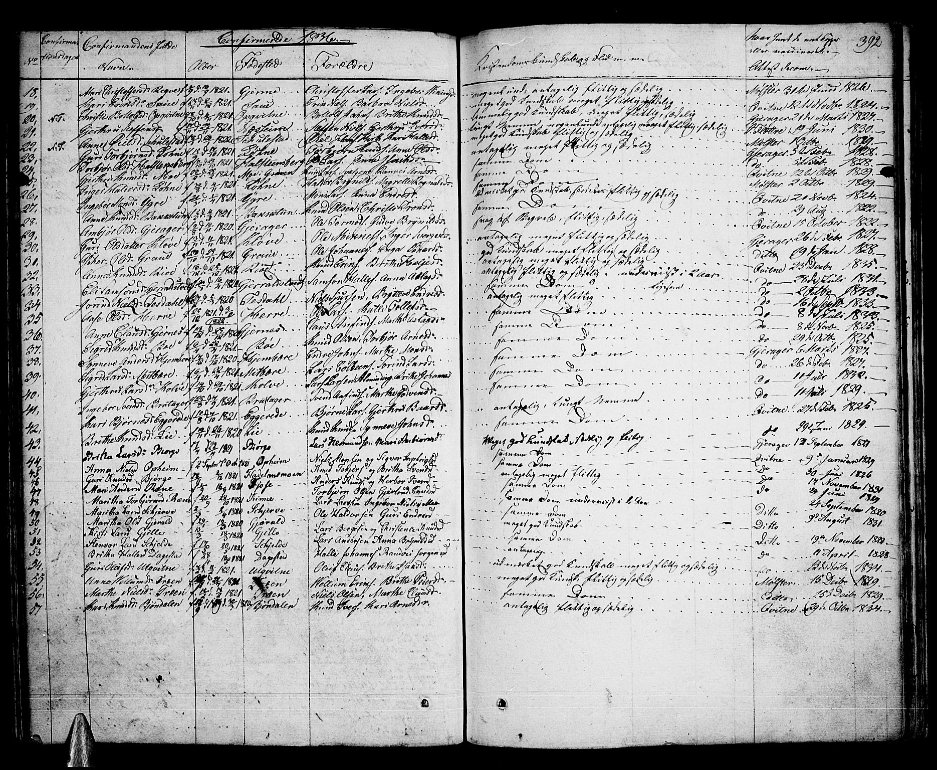 Voss sokneprestembete, SAB/A-79001/H/Haa: Parish register (official) no. A 12, 1823-1837, p. 392