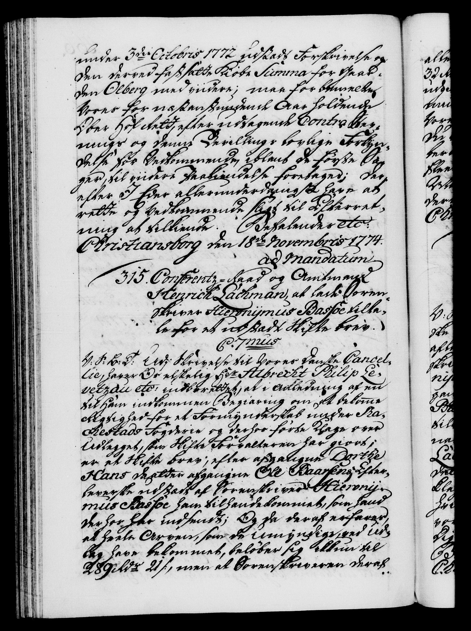 Danske Kanselli 1572-1799, AV/RA-EA-3023/F/Fc/Fca/Fcab/L0041: Norske tegnelser, 1773-1776, p. 466b