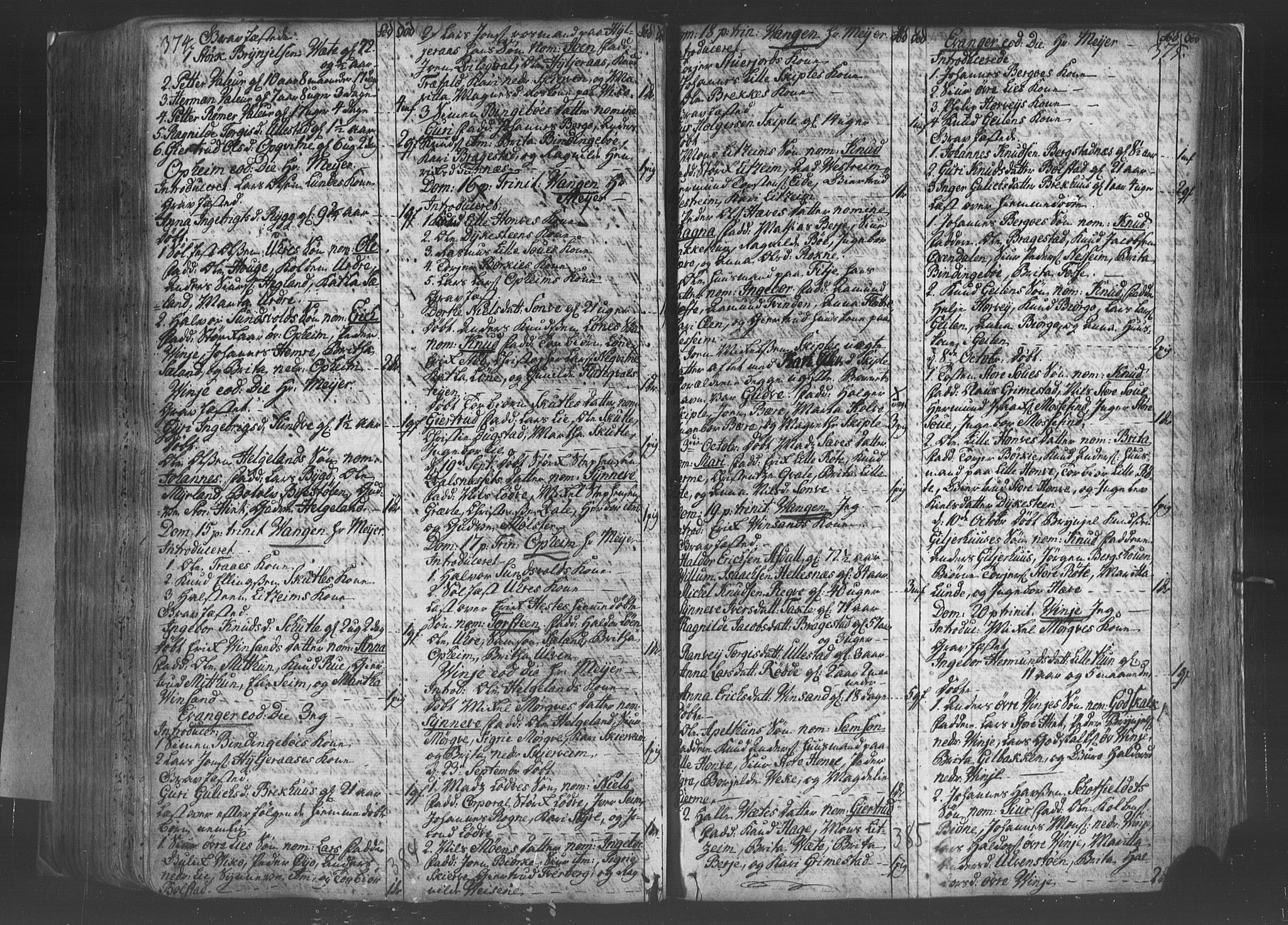 Voss sokneprestembete, SAB/A-79001/H/Haa: Parish register (official) no. A 8, 1752-1780, p. 374-375