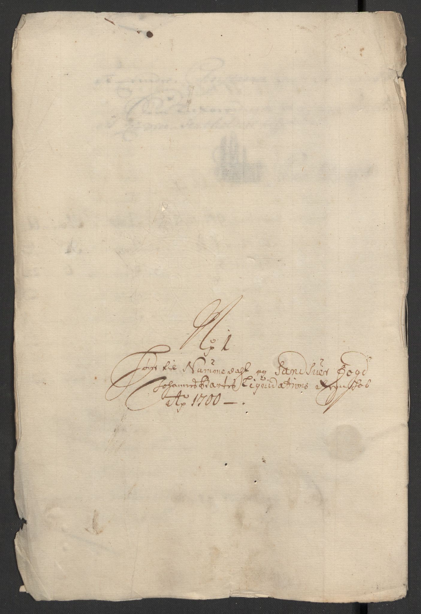 Rentekammeret inntil 1814, Reviderte regnskaper, Fogderegnskap, RA/EA-4092/R24/L1578: Fogderegnskap Numedal og Sandsvær, 1698-1700, p. 7