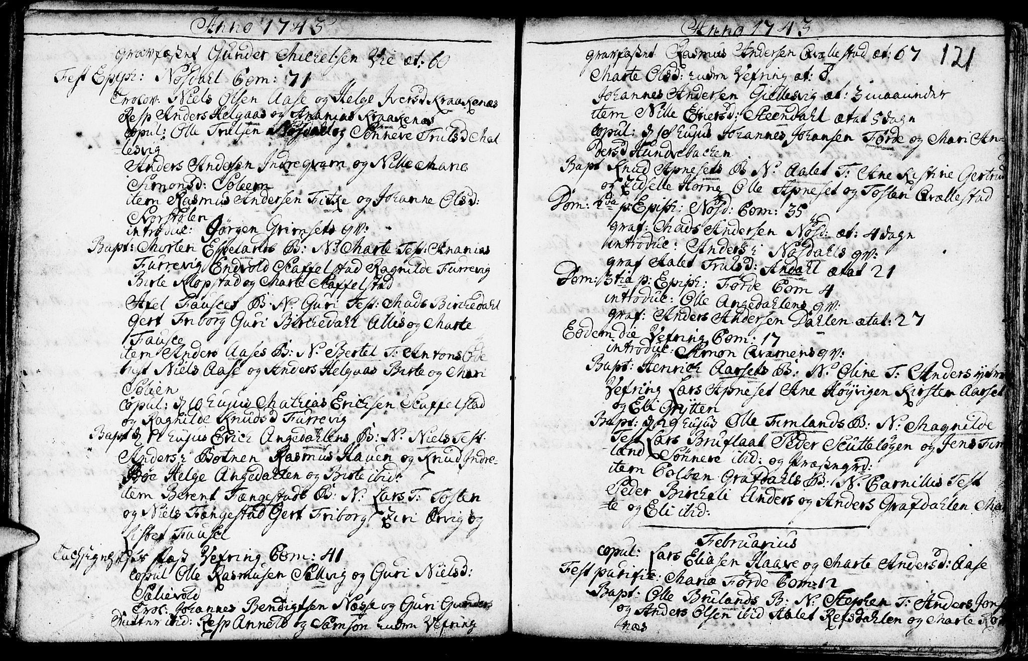 Førde sokneprestembete, SAB/A-79901/H/Haa/Haaa/L0002: Parish register (official) no. A 2, 1728-1748, p. 121