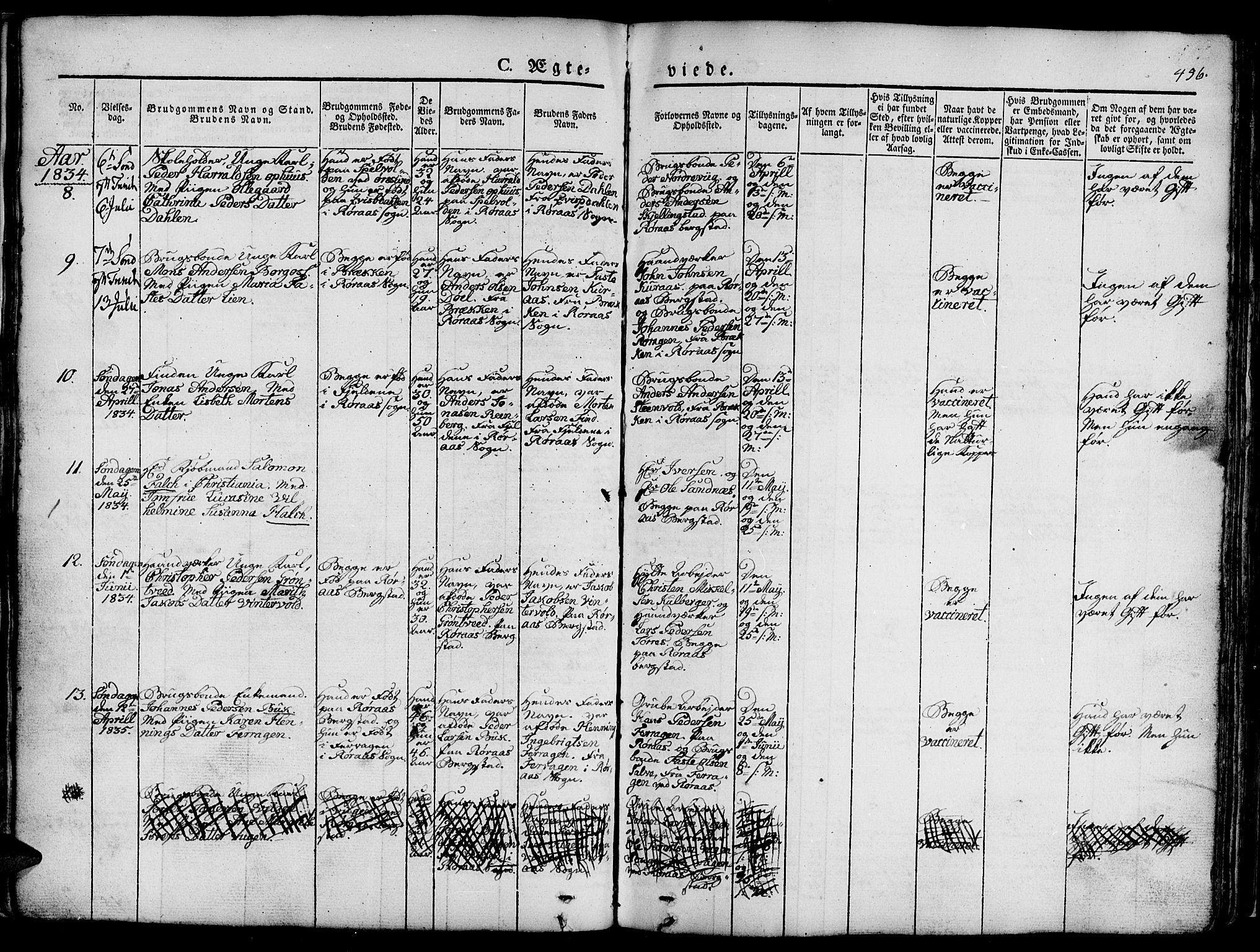 Ministerialprotokoller, klokkerbøker og fødselsregistre - Sør-Trøndelag, SAT/A-1456/681/L0939: Parish register (copy) no. 681C03, 1829-1855, p. 456