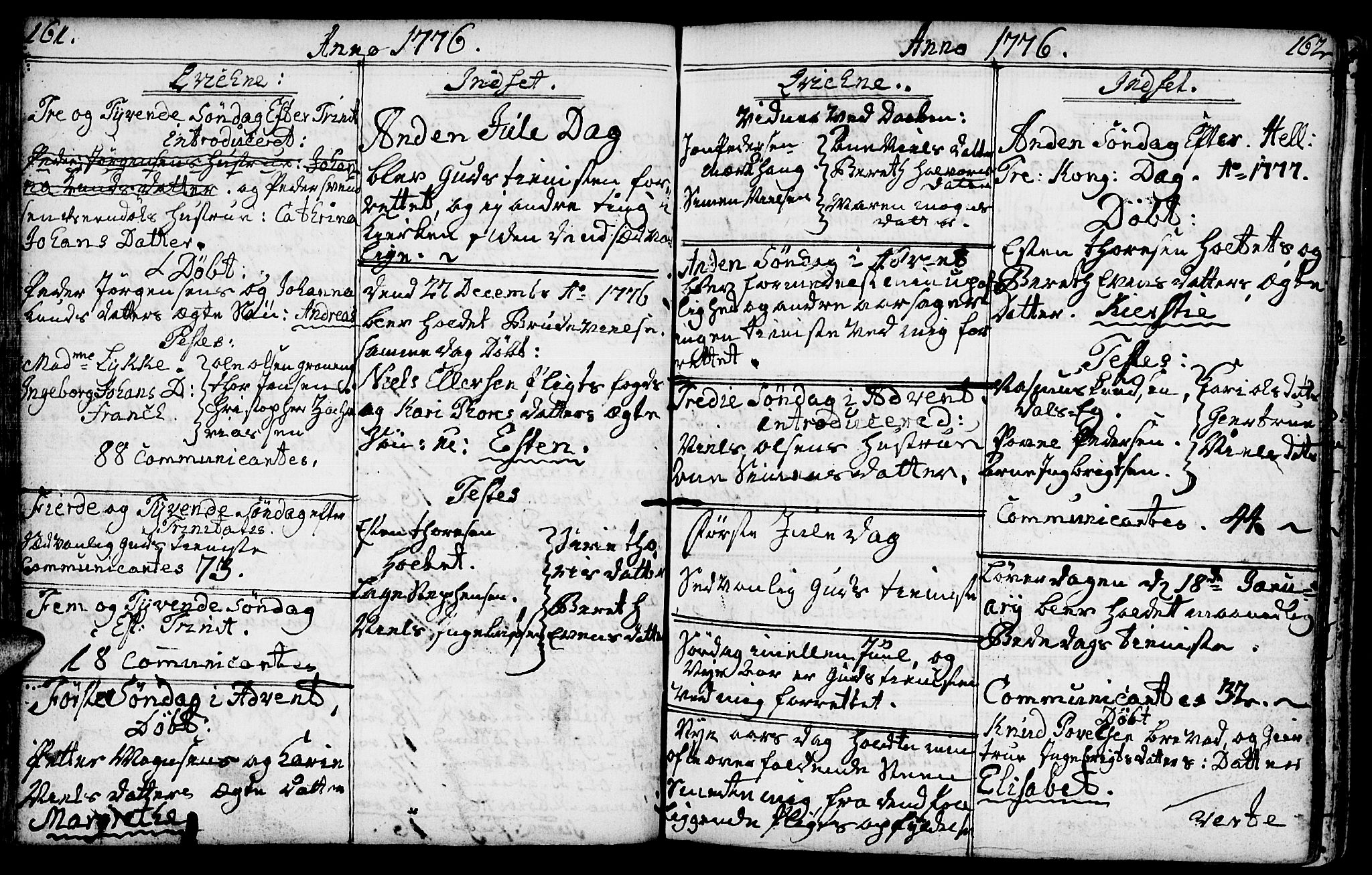 Kvikne prestekontor, SAH/PREST-064/H/Ha/Haa/L0002: Parish register (official) no. 2, 1764-1784, p. 161-162