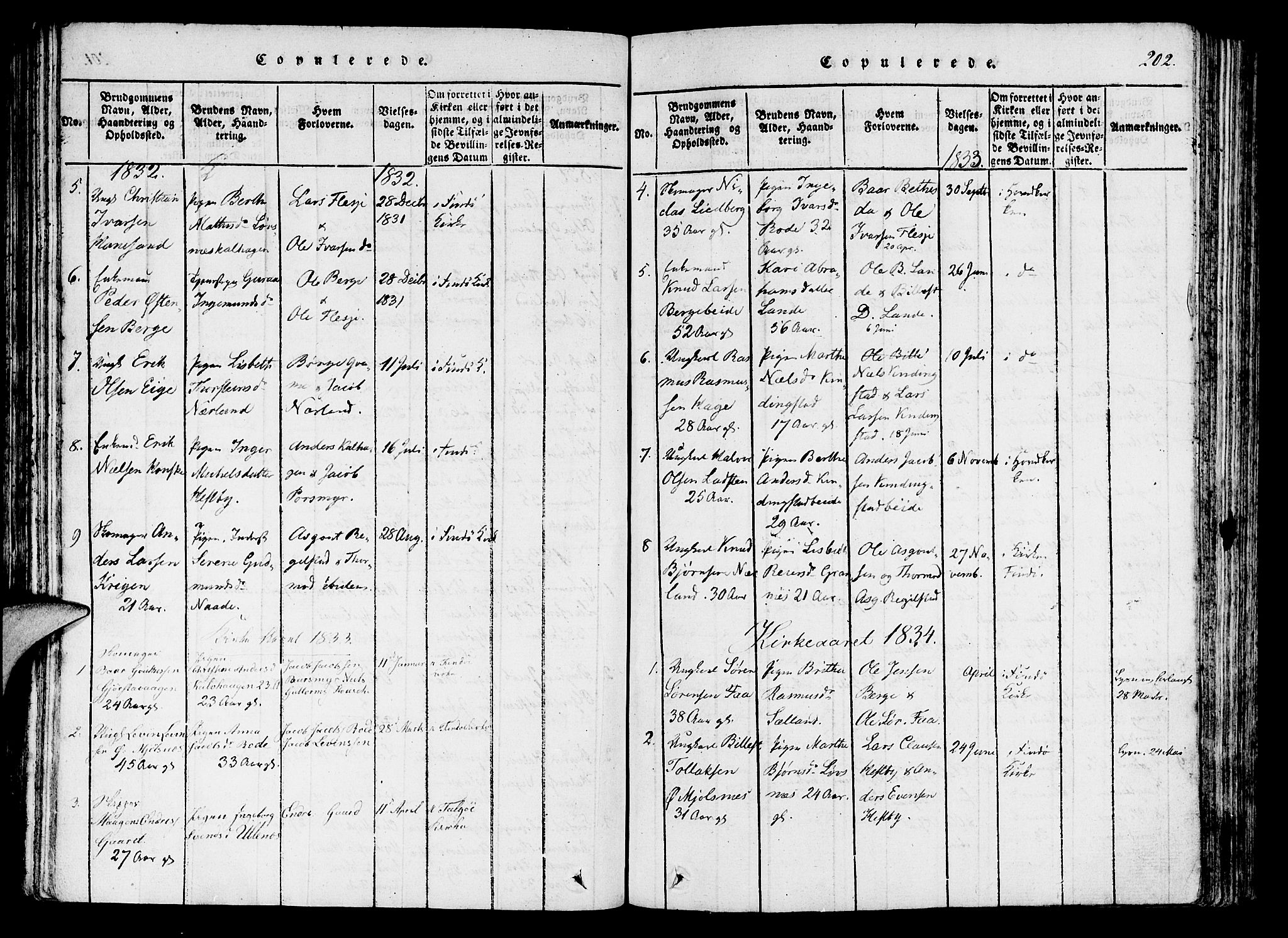 Finnøy sokneprestkontor, SAST/A-101825/H/Ha/Haa/L0006: Parish register (official) no. A 6, 1816-1846, p. 202