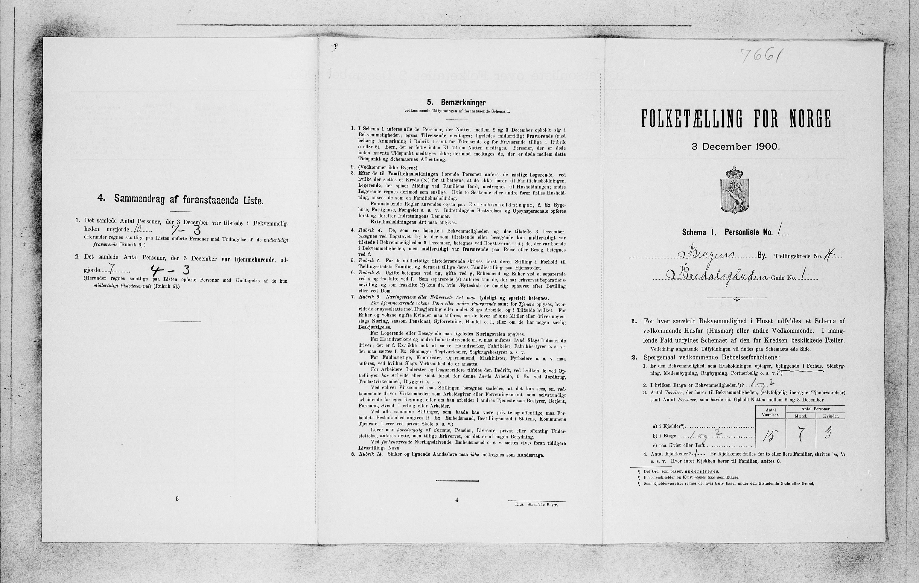 SAB, 1900 census for Bergen, 1900, p. 891