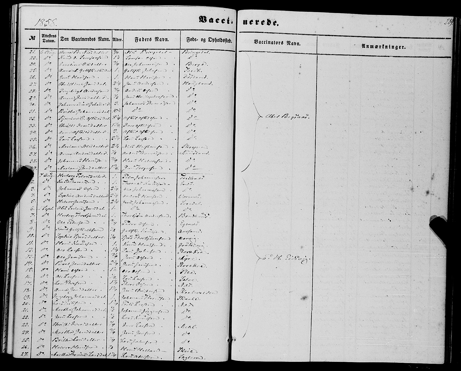 Kvinnherad sokneprestembete, AV/SAB-A-76401/H/Haa: Parish register (official) no. A 8, 1854-1872, p. 289