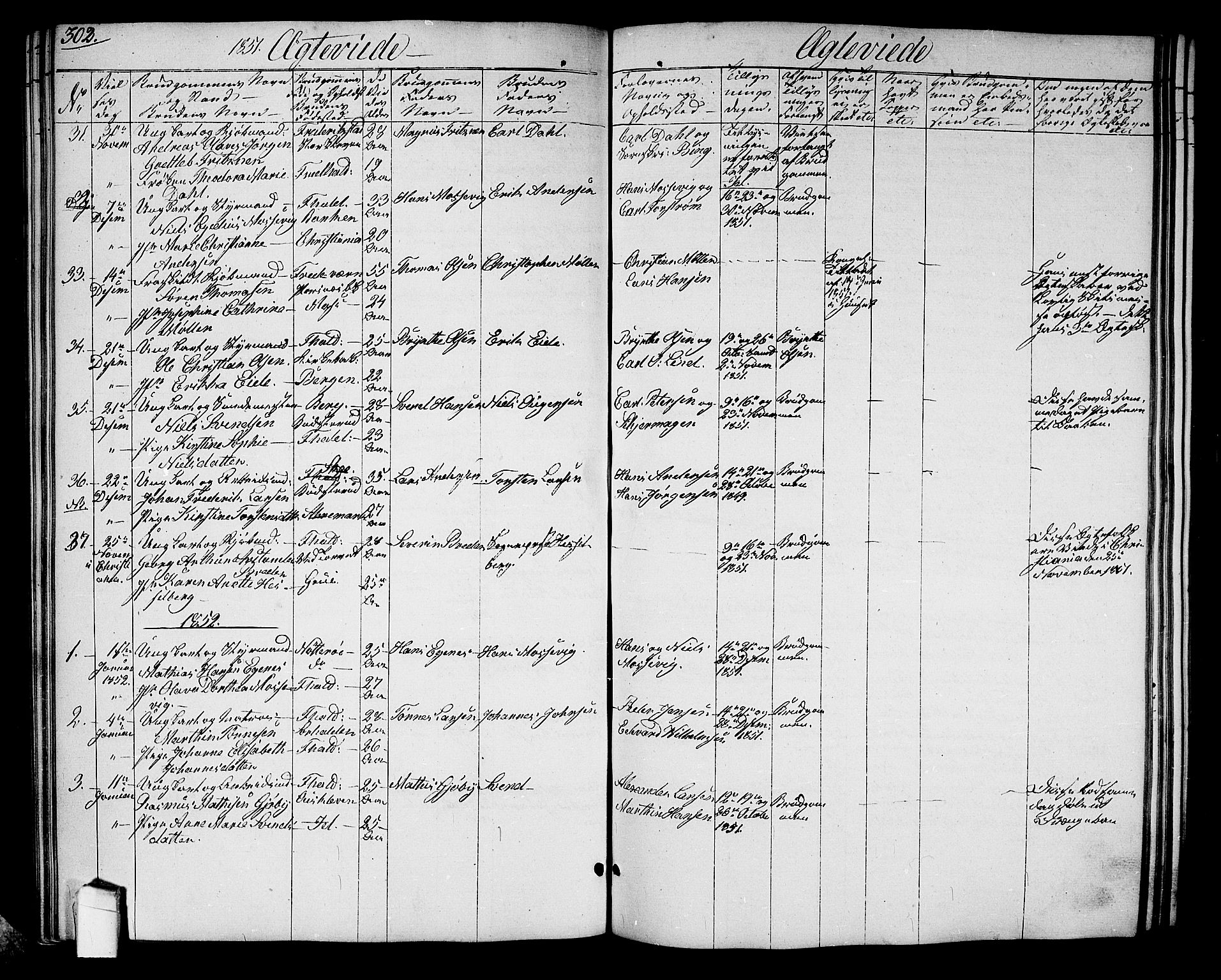 Halden prestekontor Kirkebøker, SAO/A-10909/G/Ga/L0004: Parish register (copy) no. 4, 1845-1854, p. 302