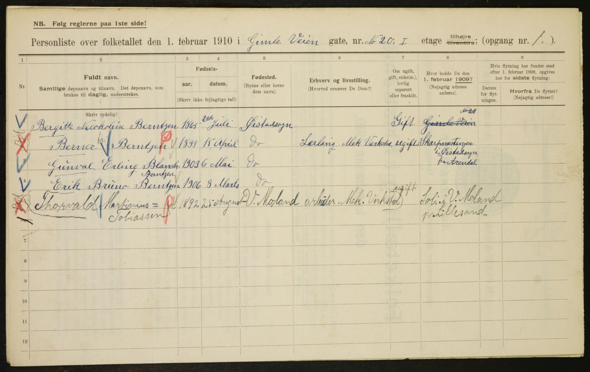 OBA, Municipal Census 1910 for Kristiania, 1910, p. 27747