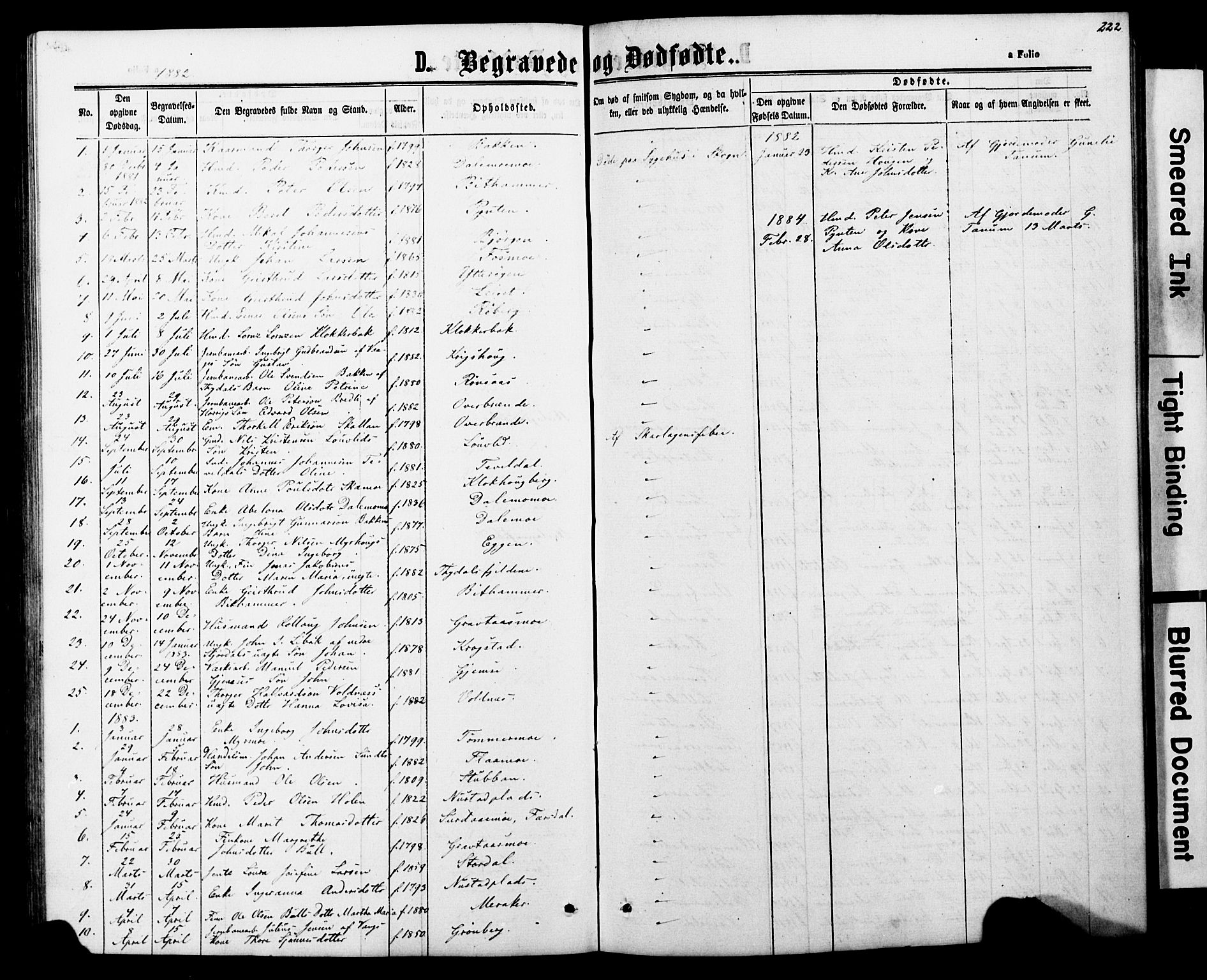 Ministerialprotokoller, klokkerbøker og fødselsregistre - Nord-Trøndelag, SAT/A-1458/706/L0049: Parish register (copy) no. 706C01, 1864-1895, p. 222