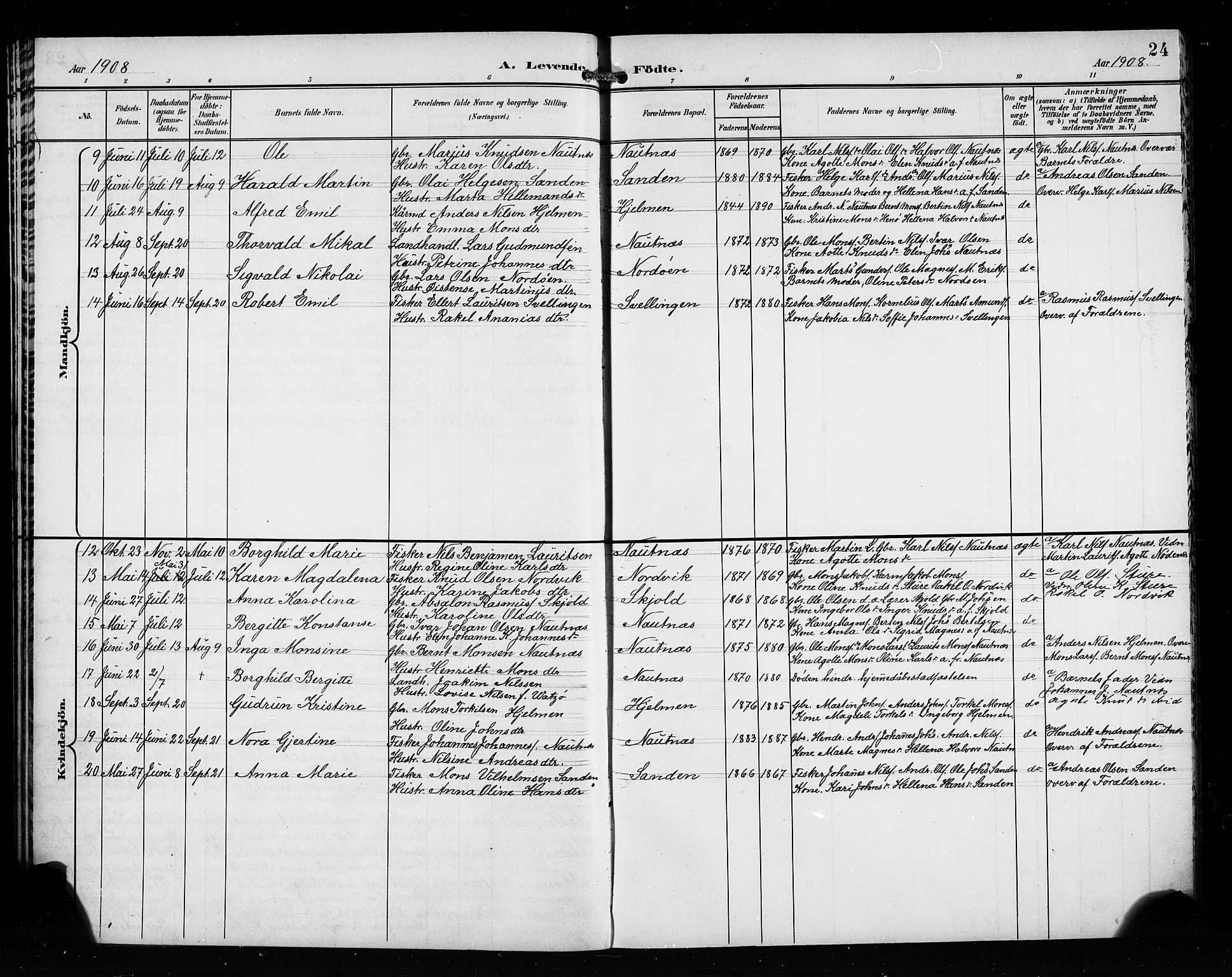 Manger sokneprestembete, SAB/A-76801/H/Hab: Parish register (copy) no. C 1, 1897-1908, p. 24