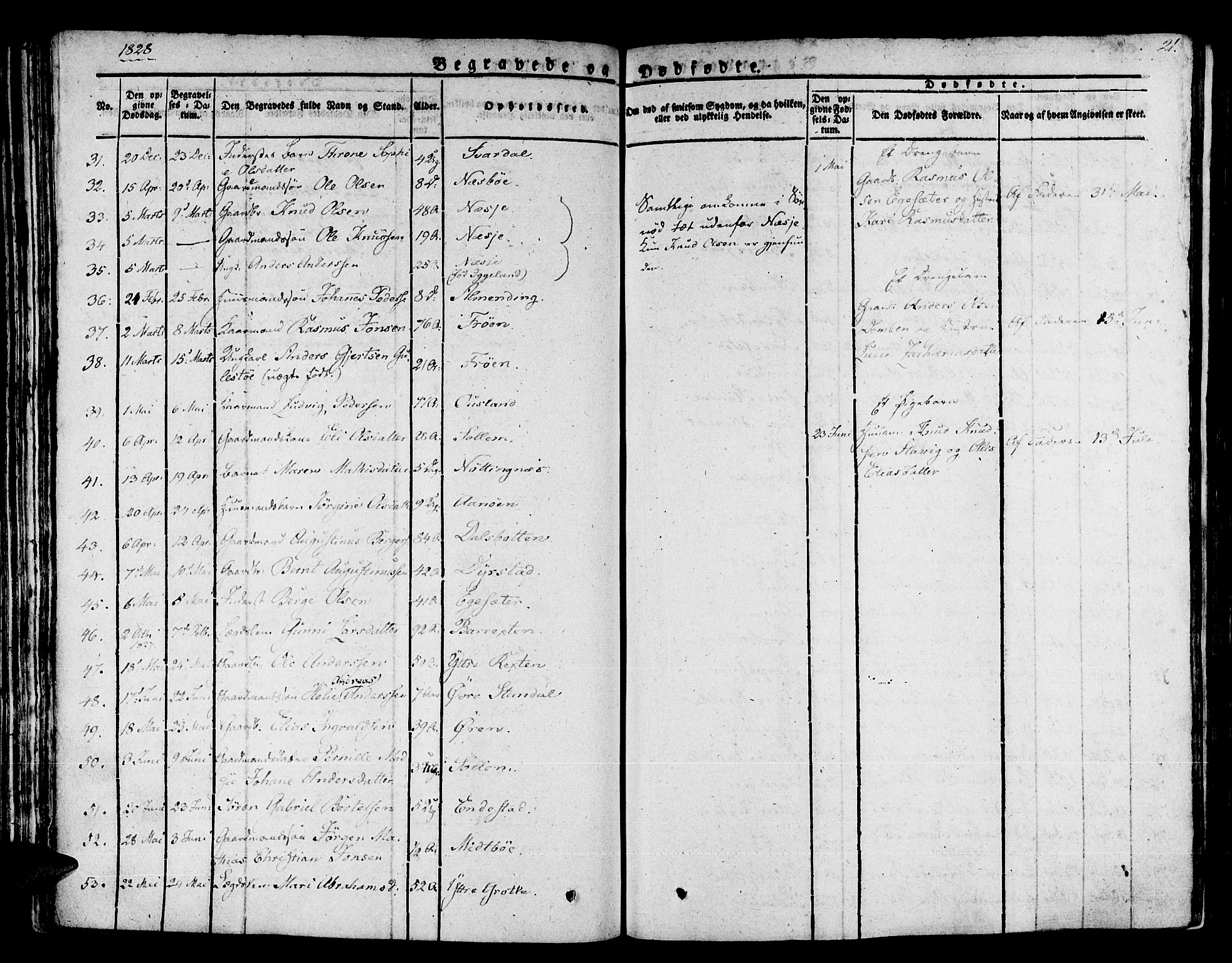 Kinn sokneprestembete, AV/SAB-A-80801/H/Haa/Haaa/L0004/0002: Parish register (official) no. A 4II, 1822-1840, p. 21