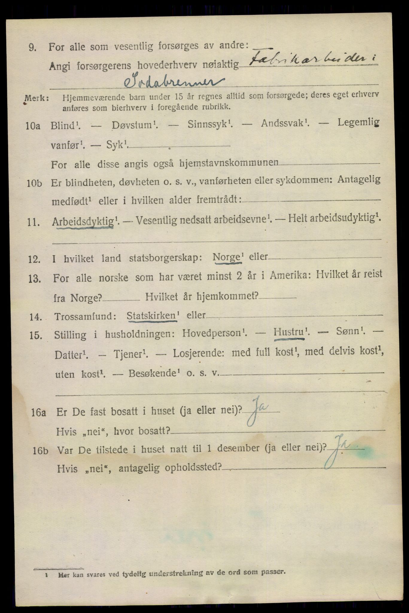 SAKO, 1920 census for Bamble, 1920, p. 2024