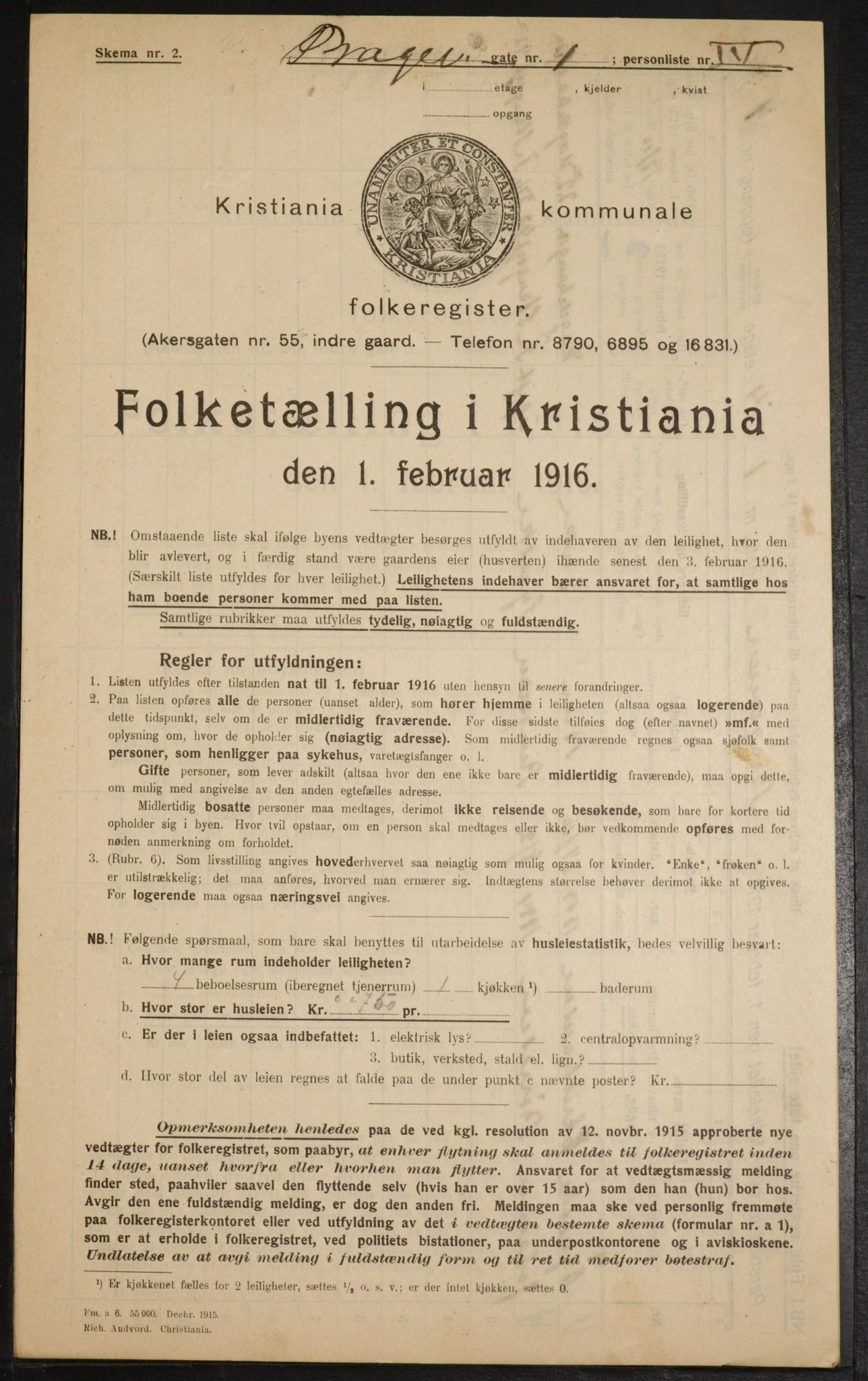 OBA, Municipal Census 1916 for Kristiania, 1916, p. 8137