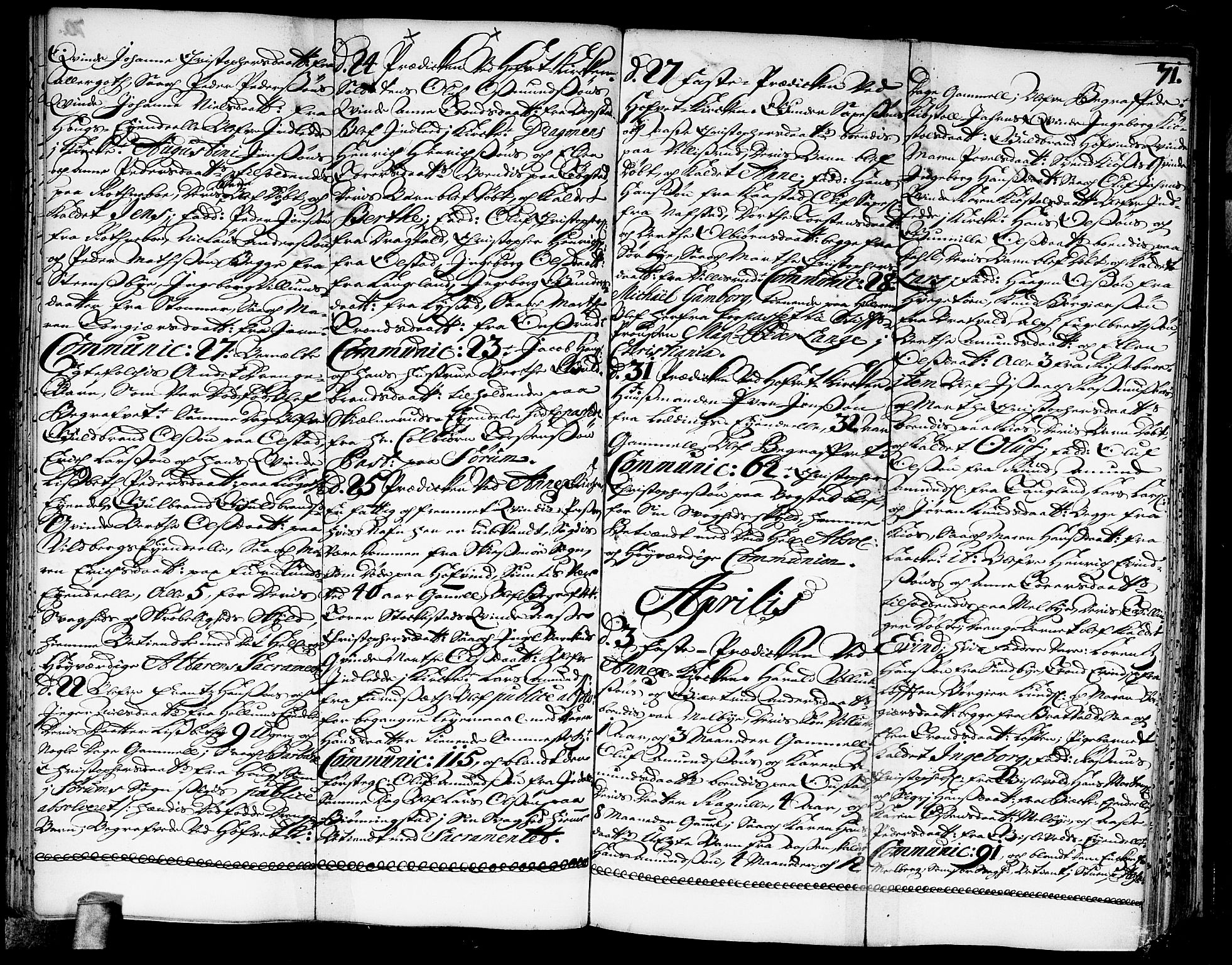 Ullensaker prestekontor Kirkebøker, AV/SAO-A-10236a/F/Fa/L0003: Parish register (official) no. I 3, 1711-1720, p. 71