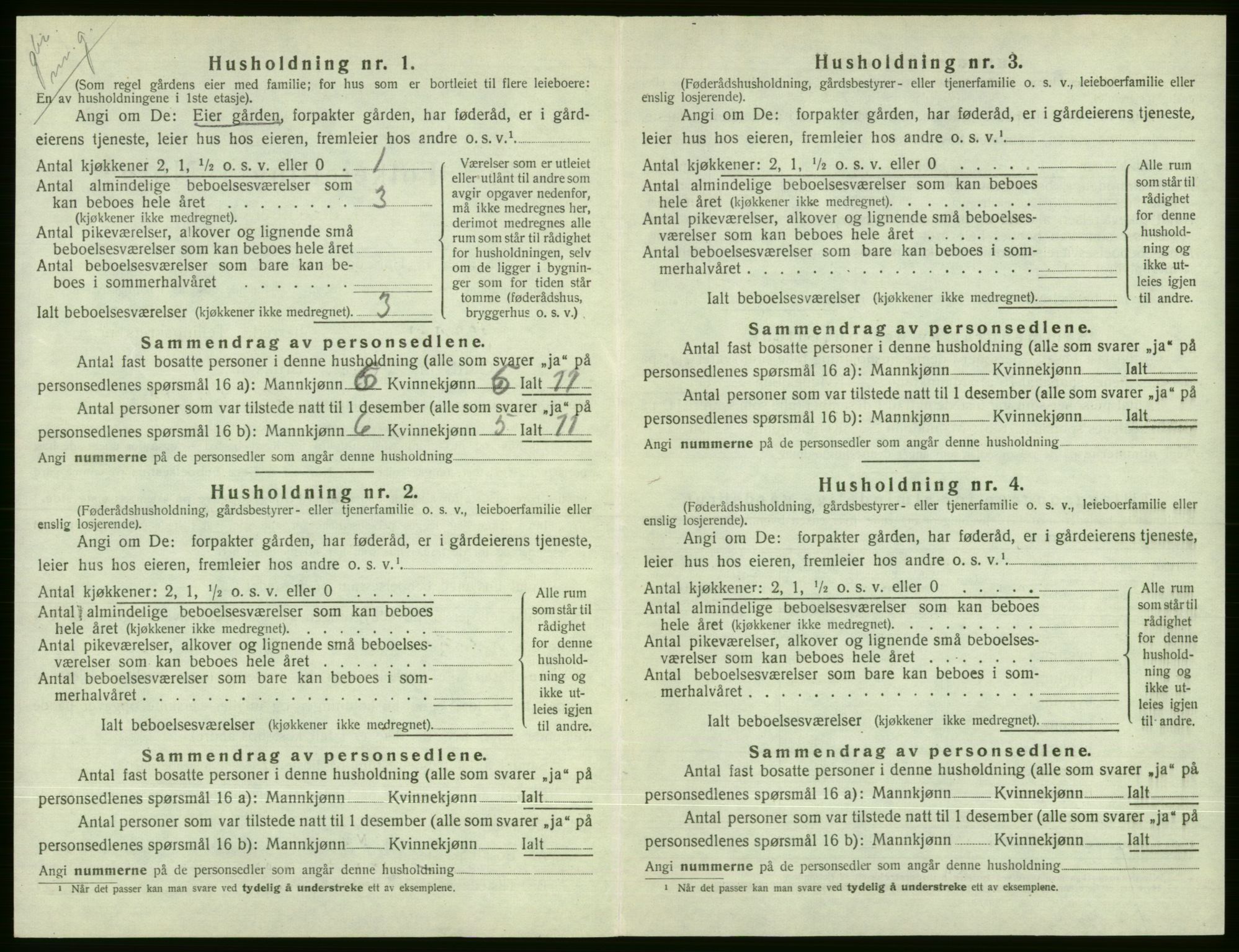 SAB, 1920 census for Voss, 1920, p. 2030