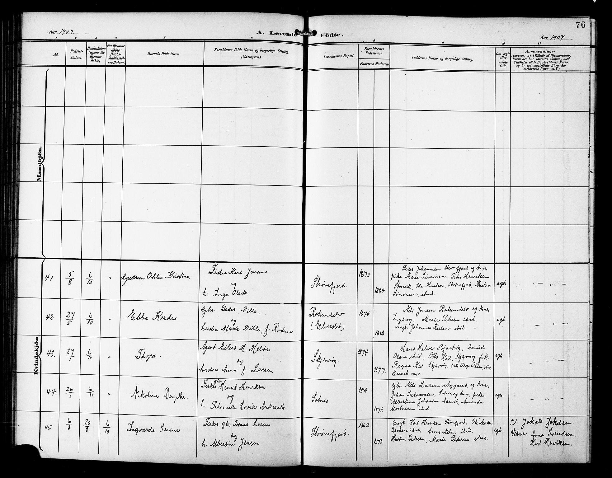 Skjervøy sokneprestkontor, AV/SATØ-S-1300/H/Ha/Hab/L0008klokker: Parish register (copy) no. 8, 1900-1910, p. 76