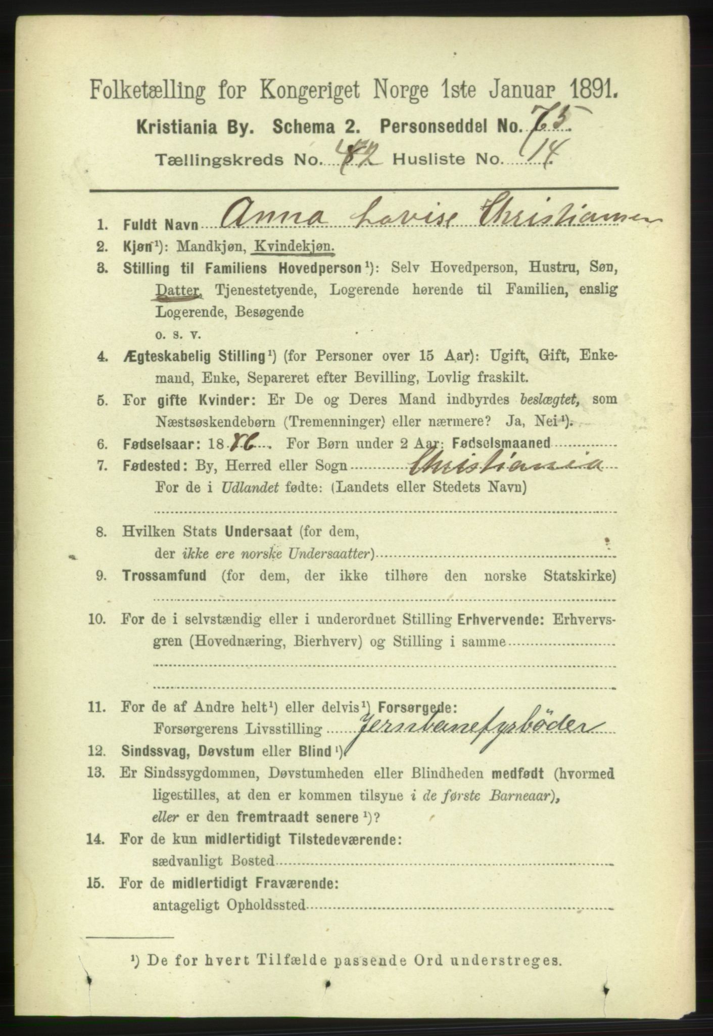 RA, 1891 census for 0301 Kristiania, 1891, p. 25503