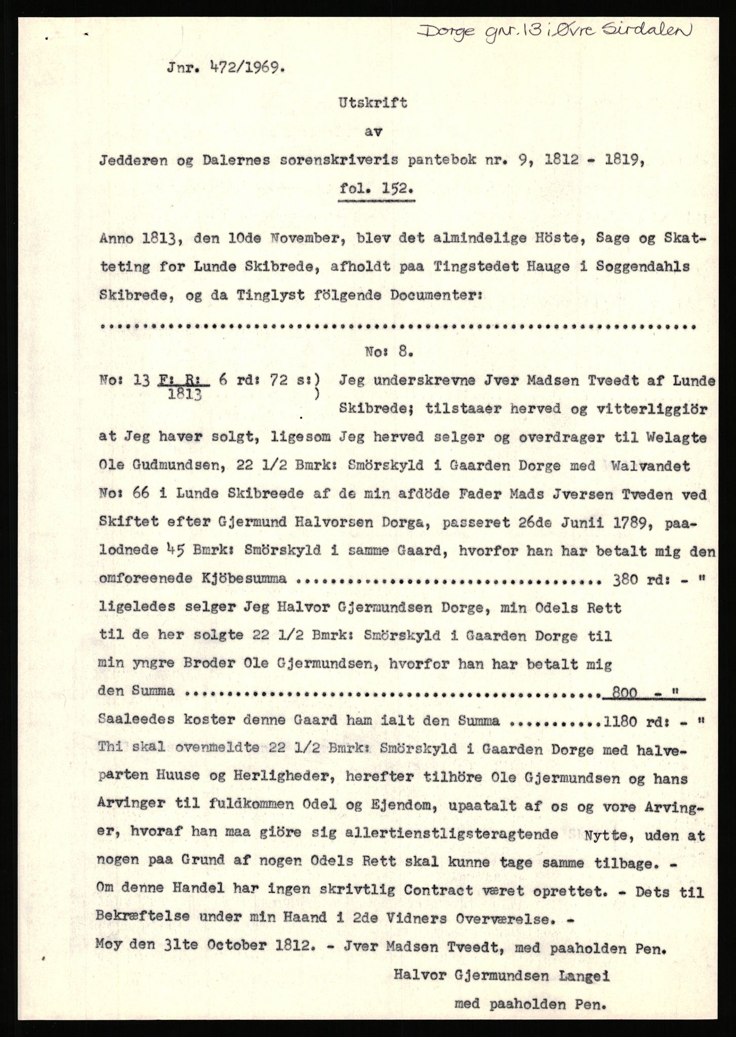 Statsarkivet i Stavanger, SAST/A-101971/03/Y/Yj/L0103: Avskrifter fra Vest-Agder sortert etter gårdsnavn: Bjunes - Kulien, 1750-1930, p. 101