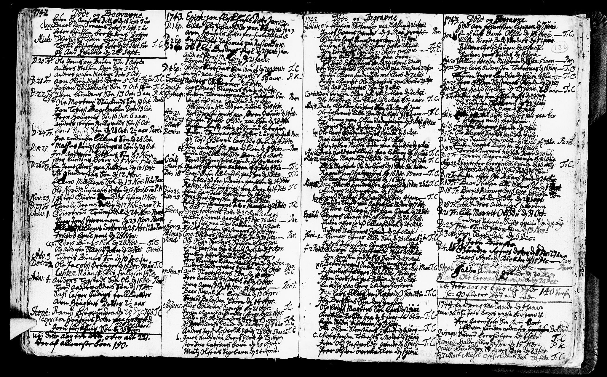 Ministerialprotokoller, klokkerbøker og fødselsregistre - Nord-Trøndelag, SAT/A-1458/723/L0230: Parish register (official) no. 723A01, 1705-1747, p. 136