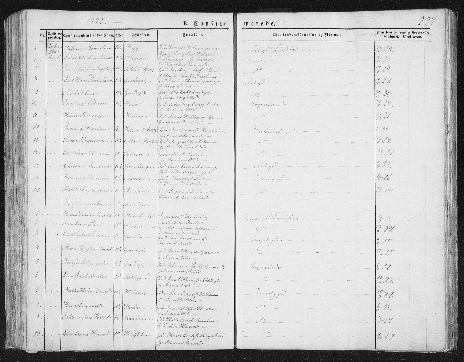 Ministerialprotokoller, klokkerbøker og fødselsregistre - Nord-Trøndelag, SAT/A-1458/764/L0551: Parish register (official) no. 764A07a, 1824-1864, p. 227