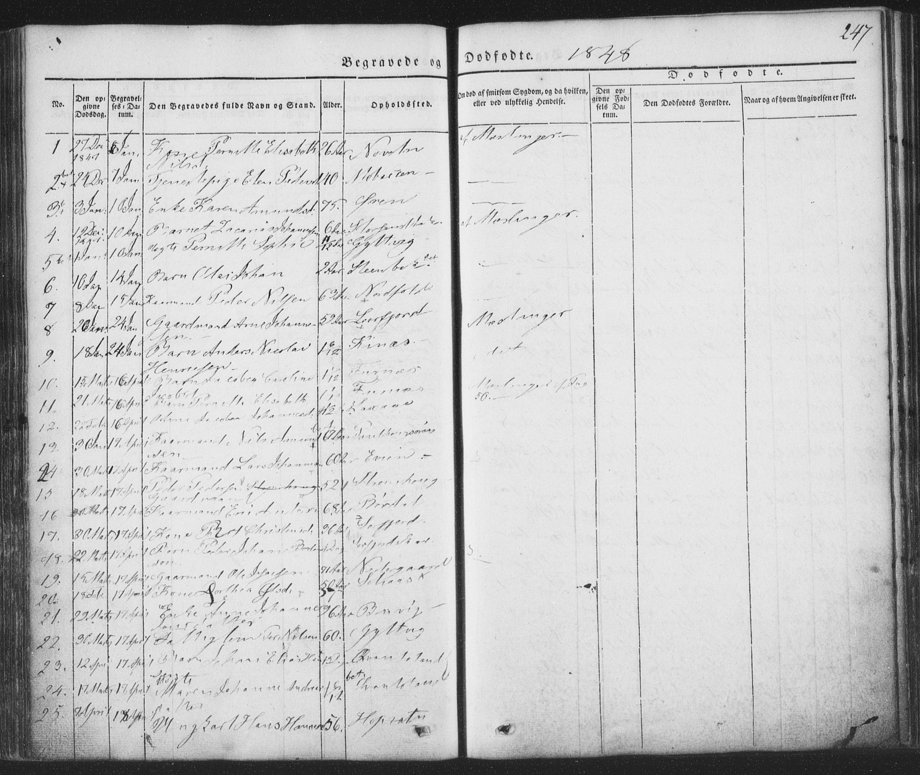 Ministerialprotokoller, klokkerbøker og fødselsregistre - Nordland, AV/SAT-A-1459/853/L0769: Parish register (official) no. 853A08, 1836-1856, p. 247