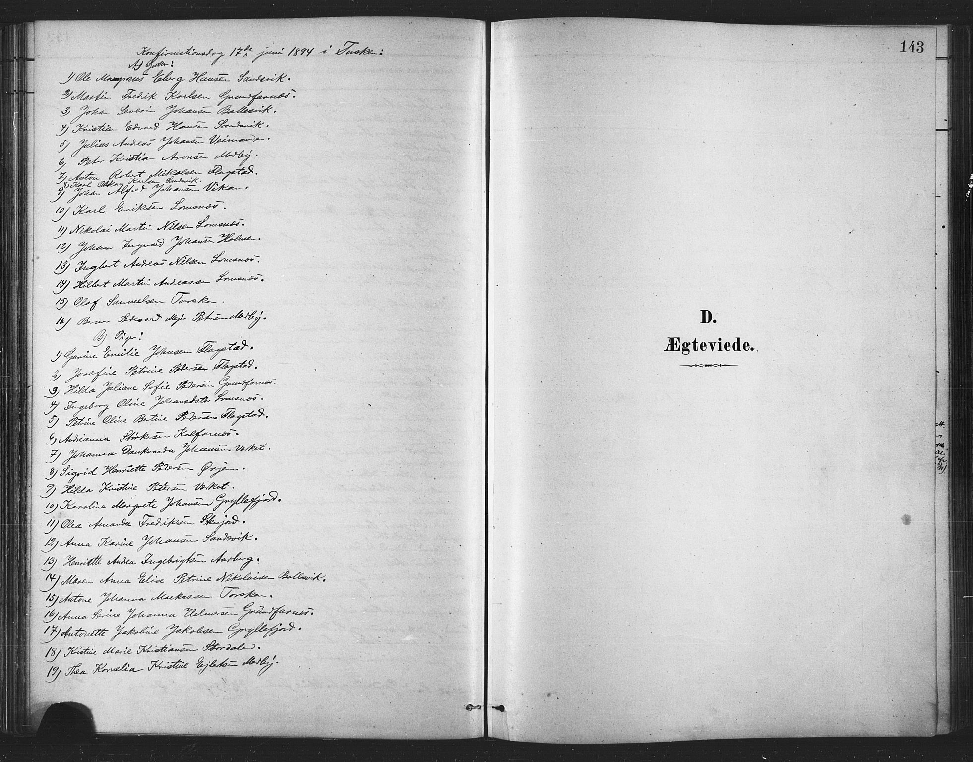 Berg sokneprestkontor, SATØ/S-1318/G/Ga/Gaa/L0004kirke: Parish register (official) no. 4, 1880-1894, p. 143