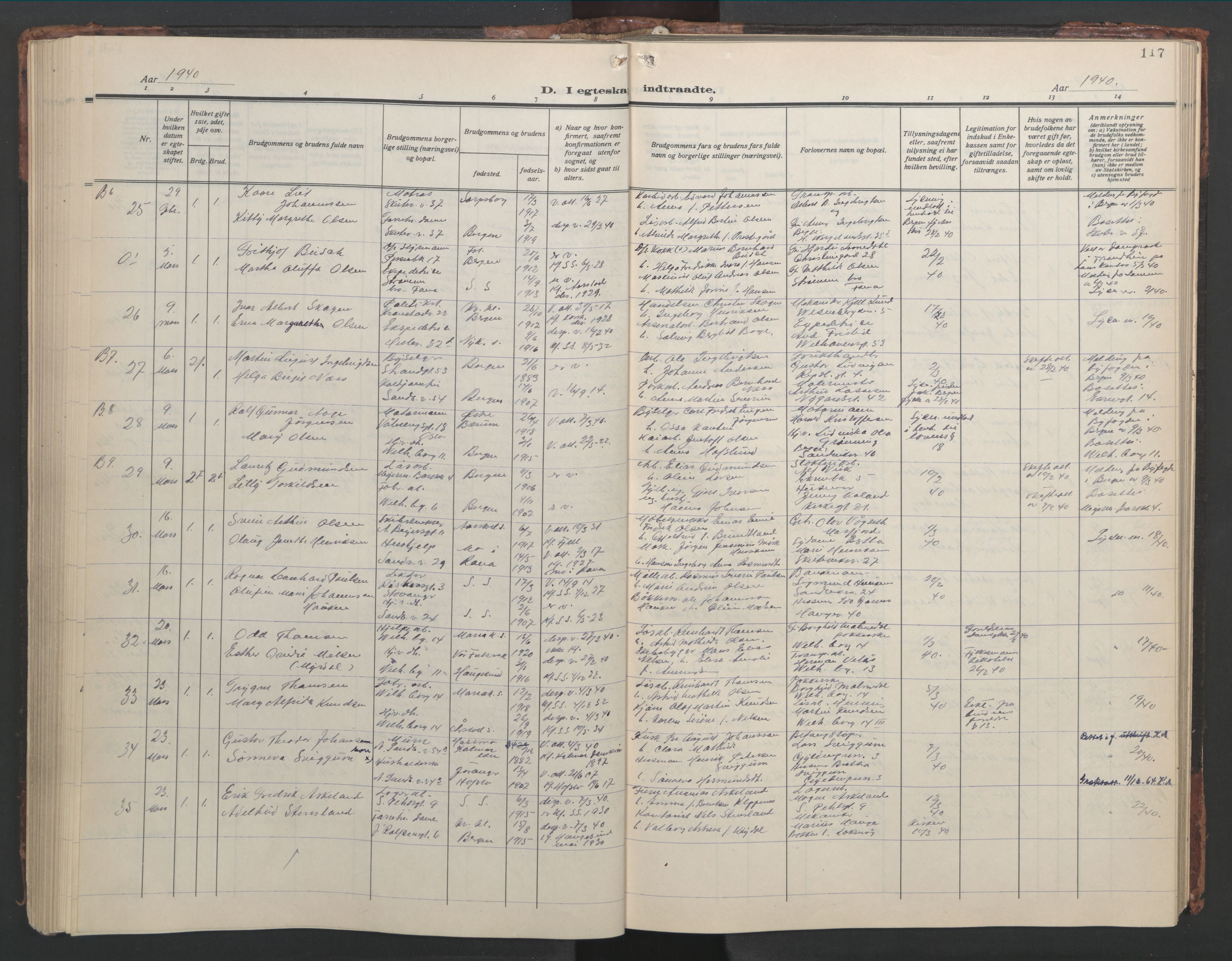 Sandviken Sokneprestembete, AV/SAB-A-77601/H/Hb/L0015: Parish register (copy) no. D 2, 1929-1953, p. 116b-117a